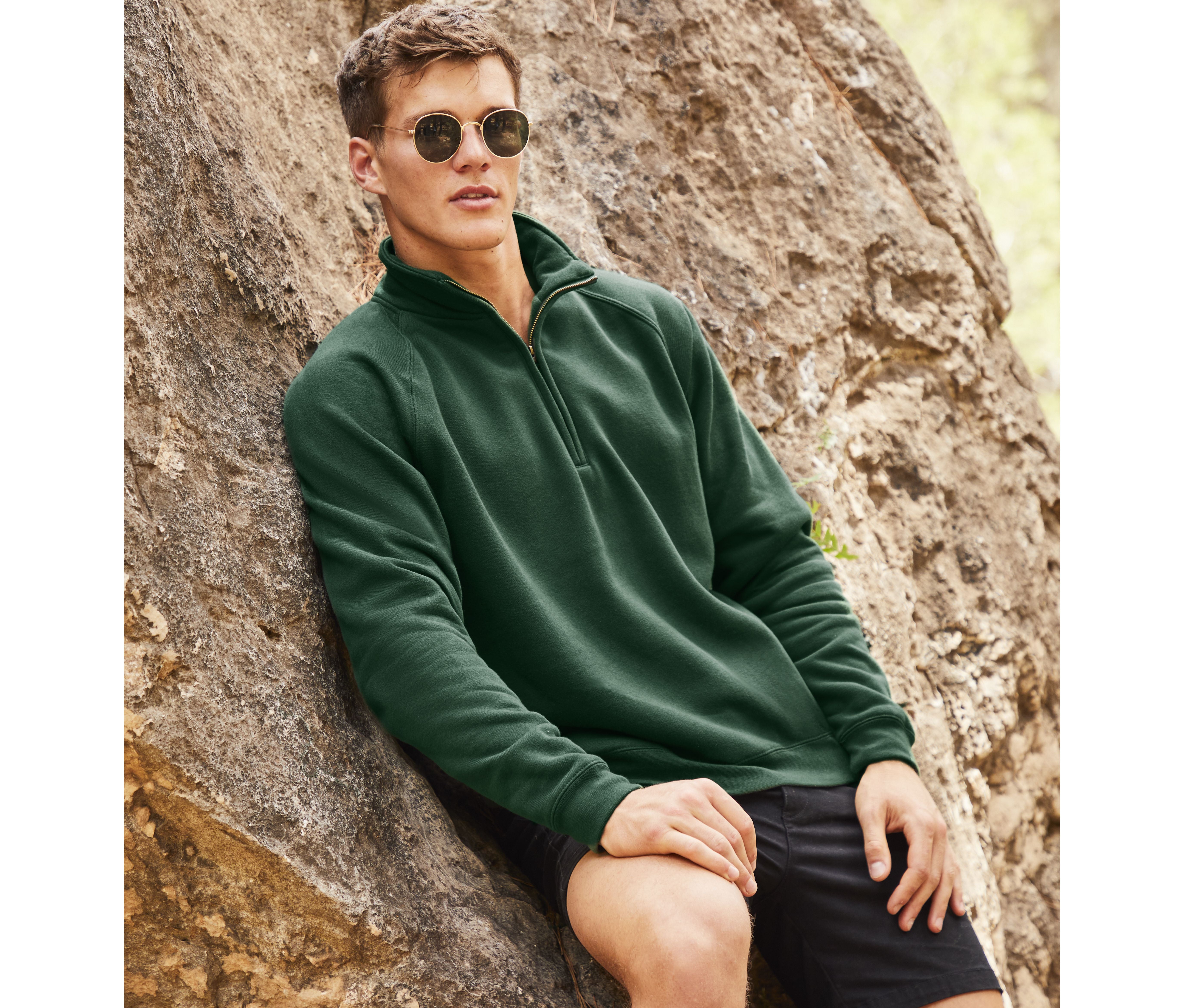 Sweat manches raglan col zippé