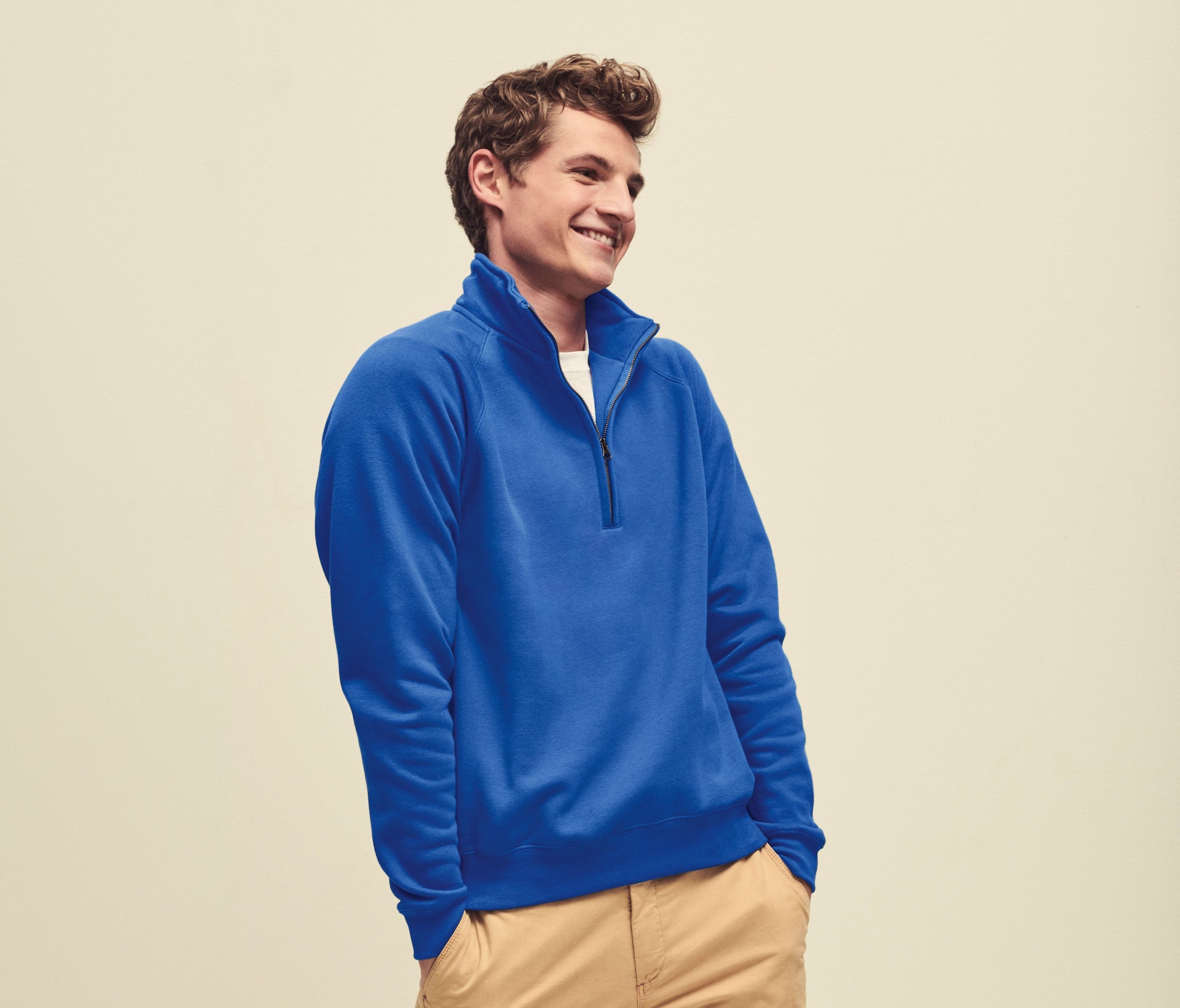 Sweat manches raglan col zippé