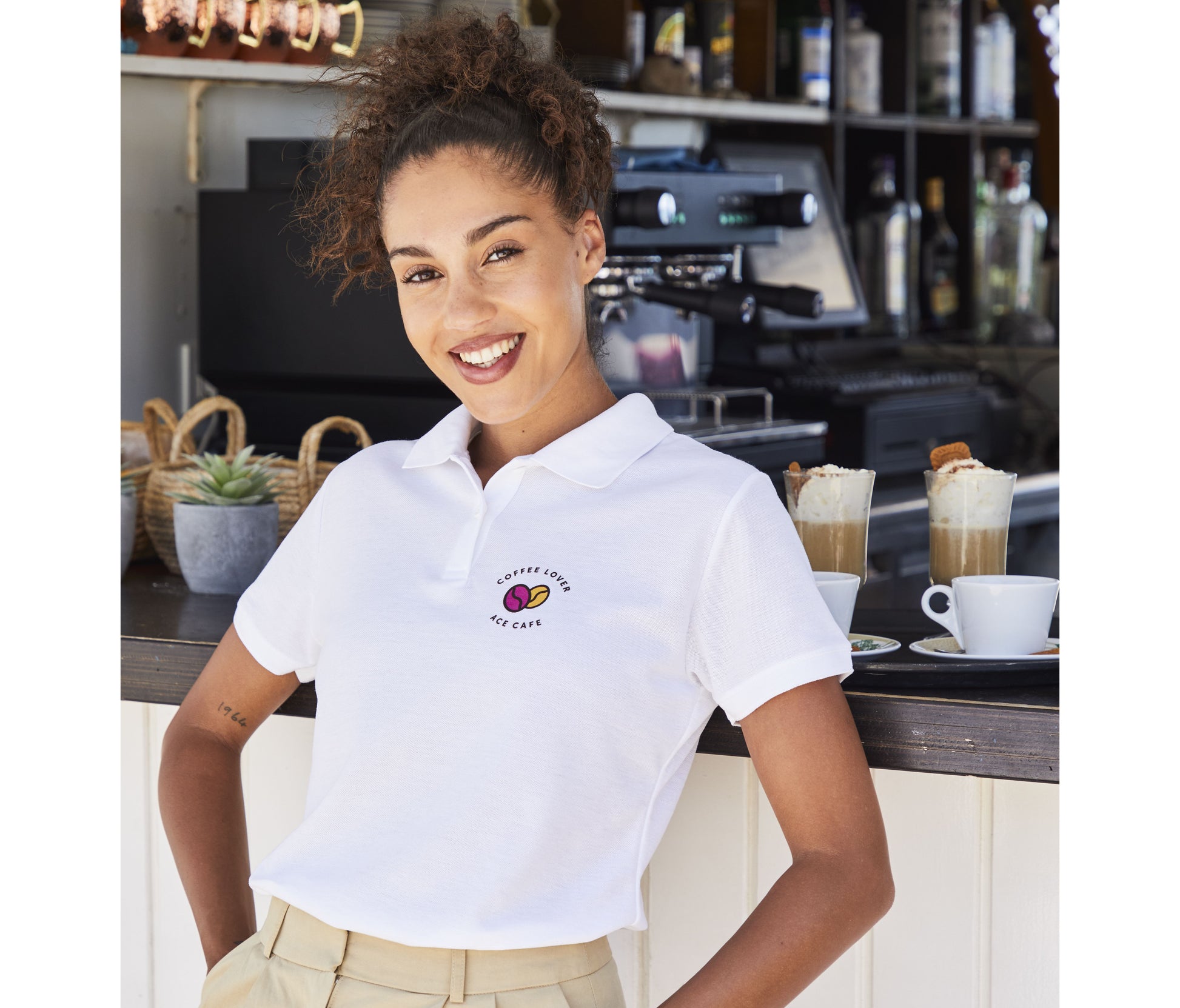 Polo femme polycoton 180 lavable à 60°