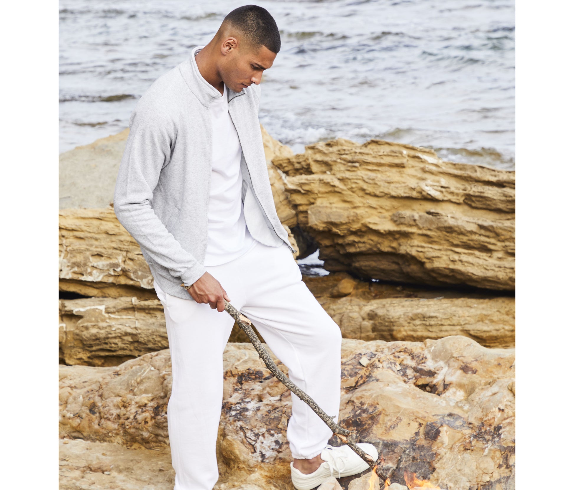 Sweat grand zip homme