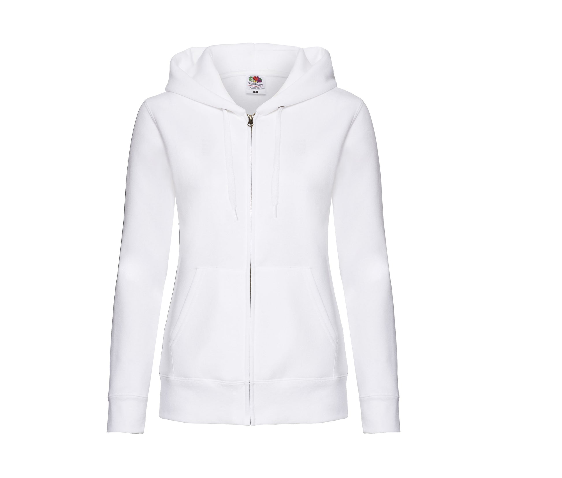 Sweat Capuche Grand Zip Femme - White