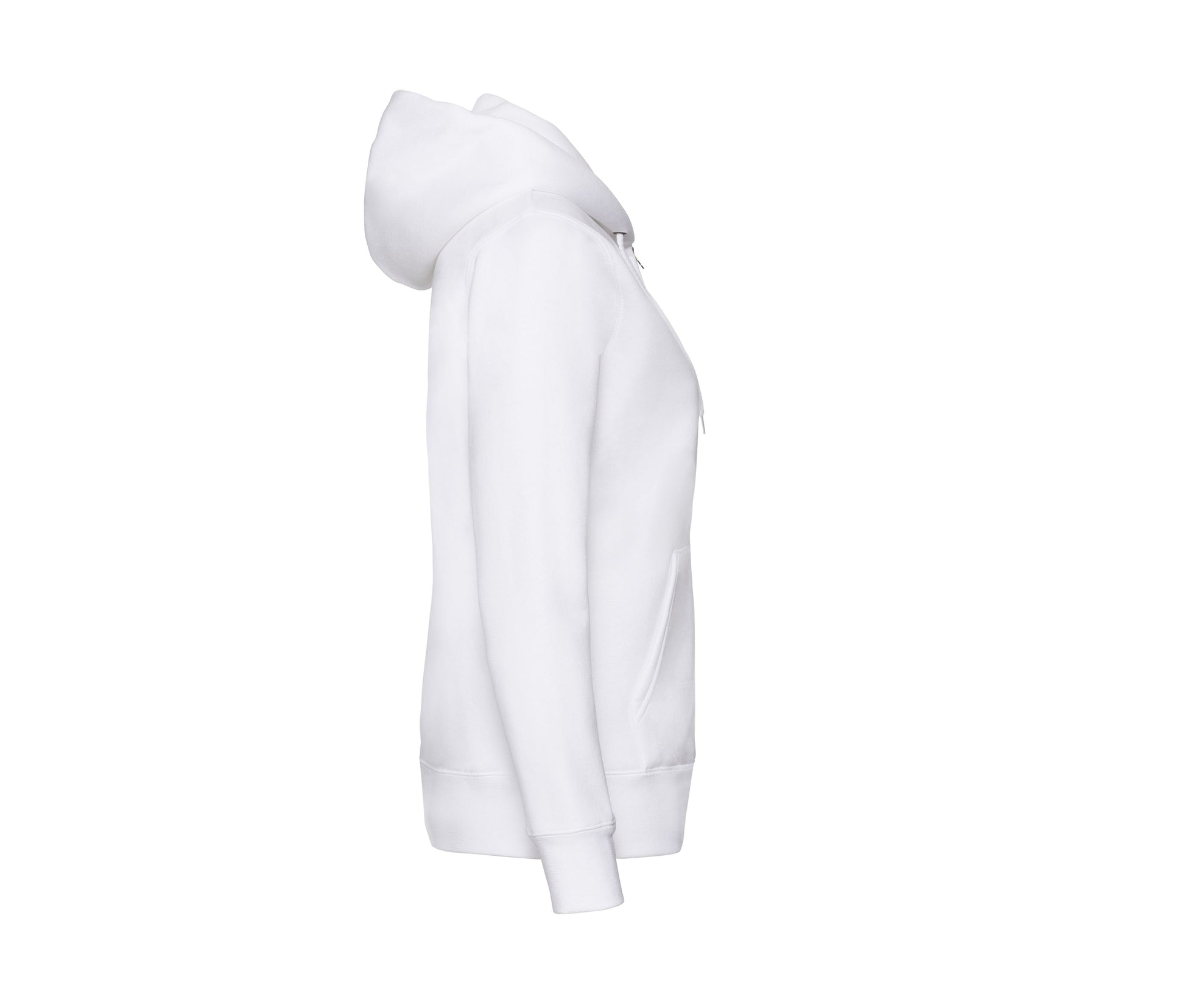 Sweat Capuche Grand Zip Femme - White