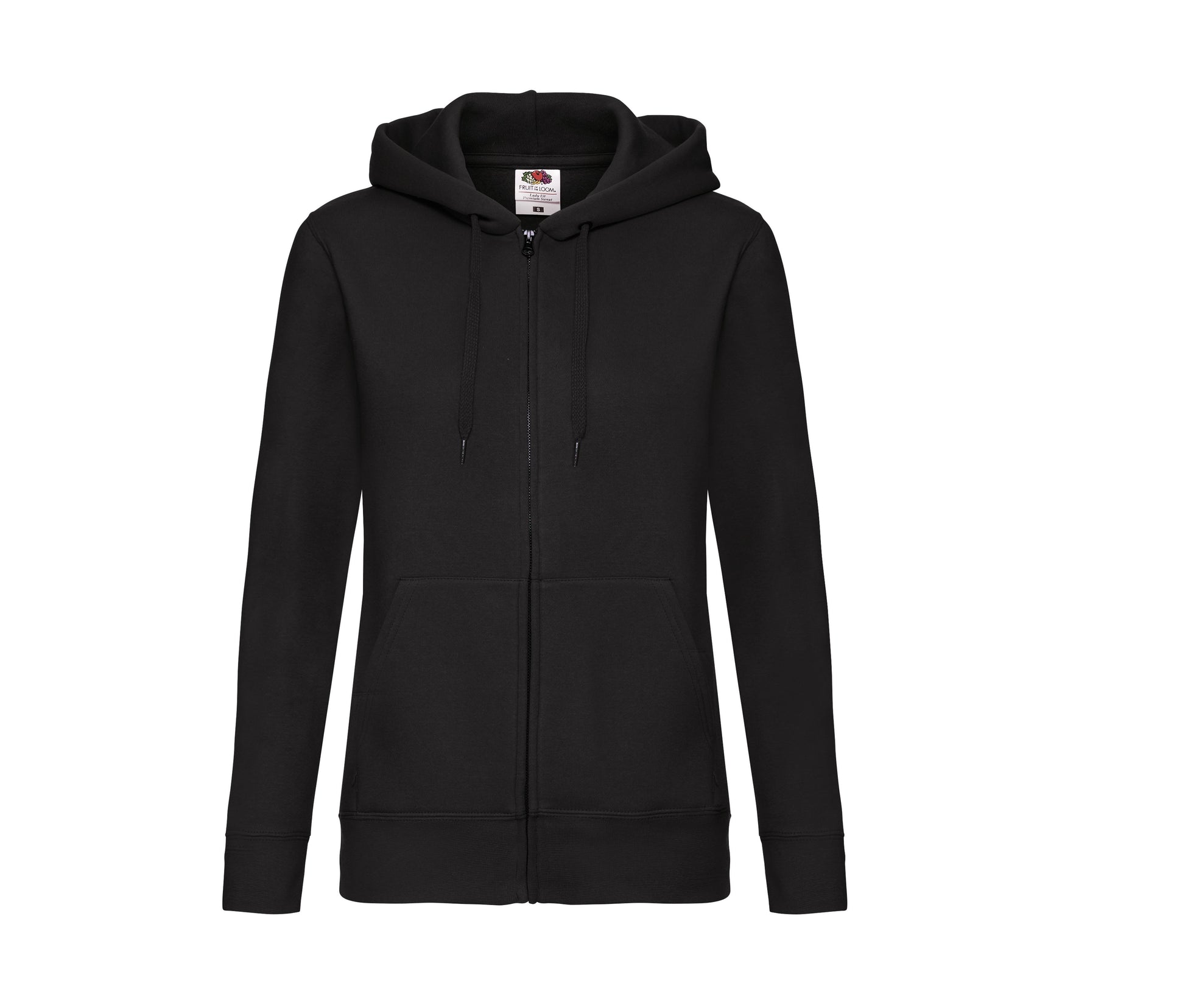 Sweat Capuche Grand Zip Femme - Black