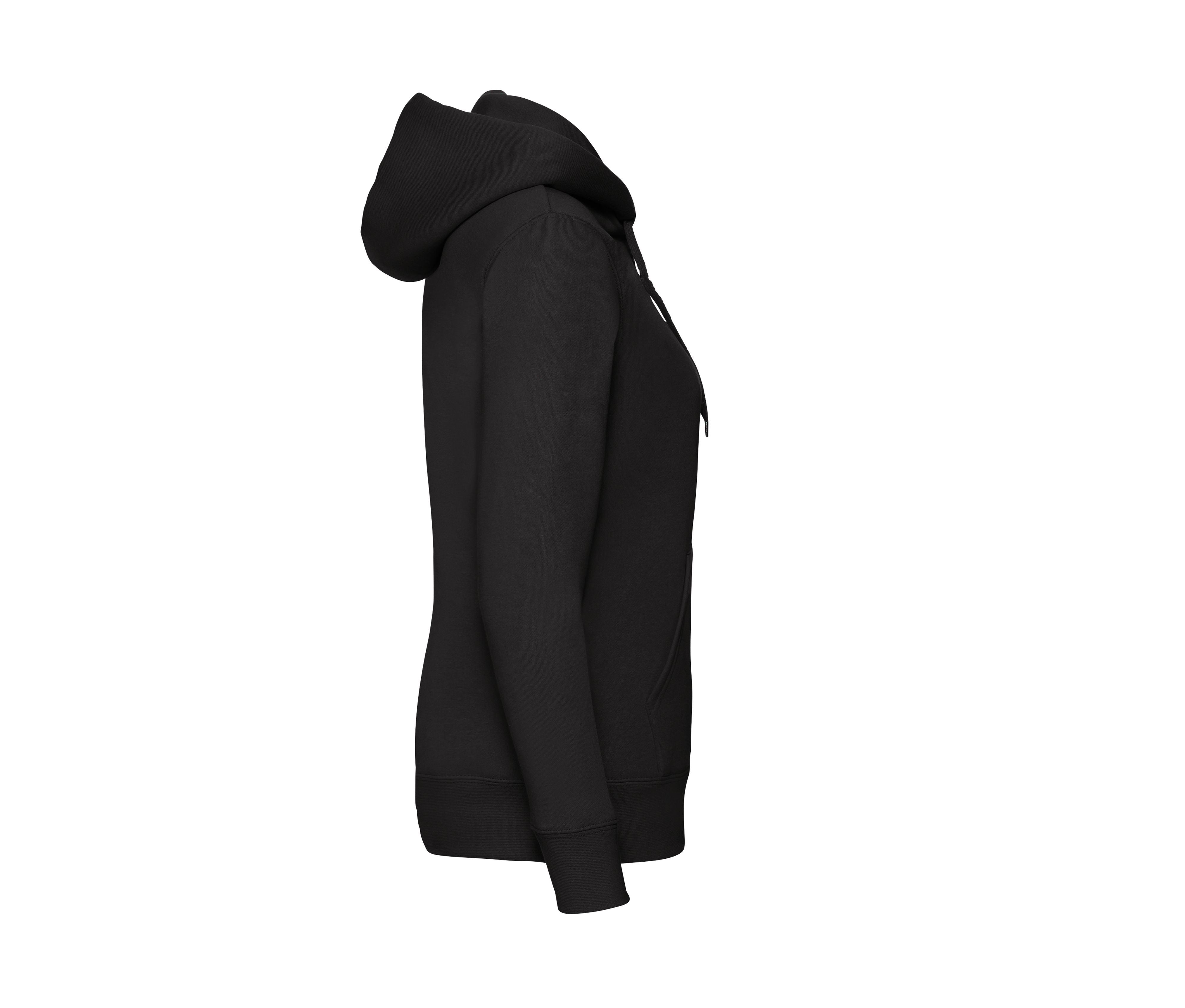 Sweat Capuche Grand Zip Femme - Black