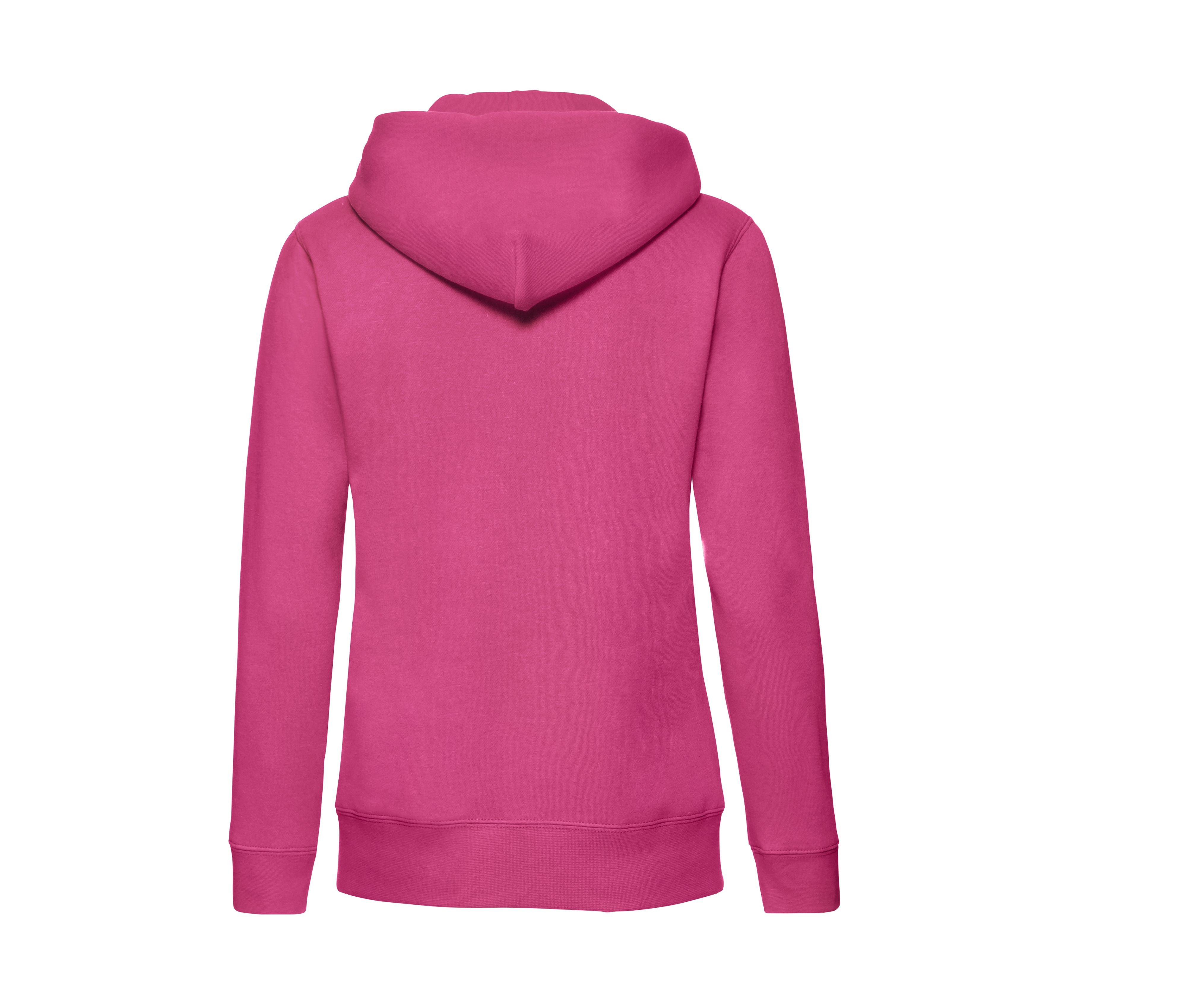 Sweat Capuche Grand Zip Femme - Fuchsia