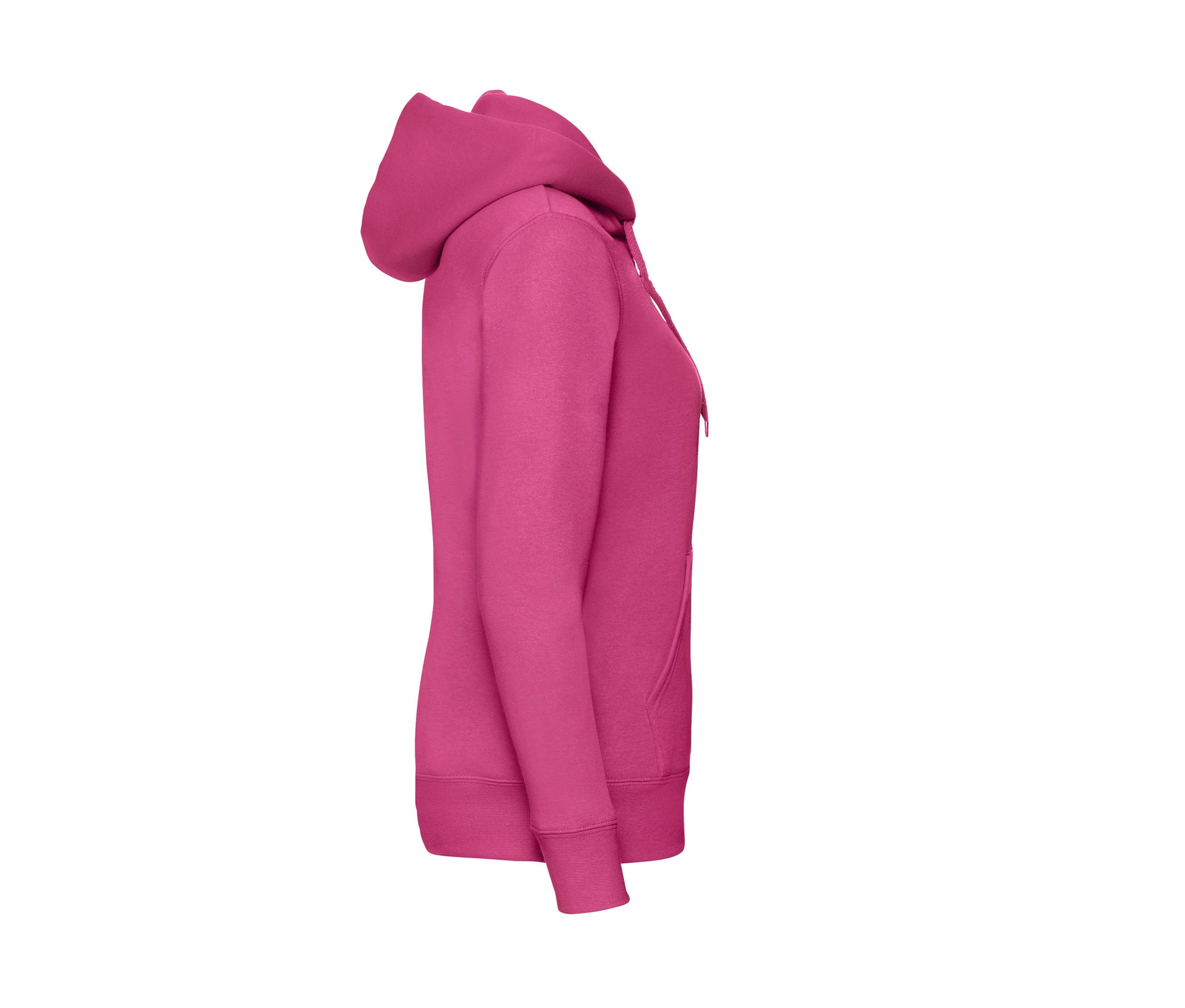 Sweat Capuche Grand Zip Femme - Fuchsia