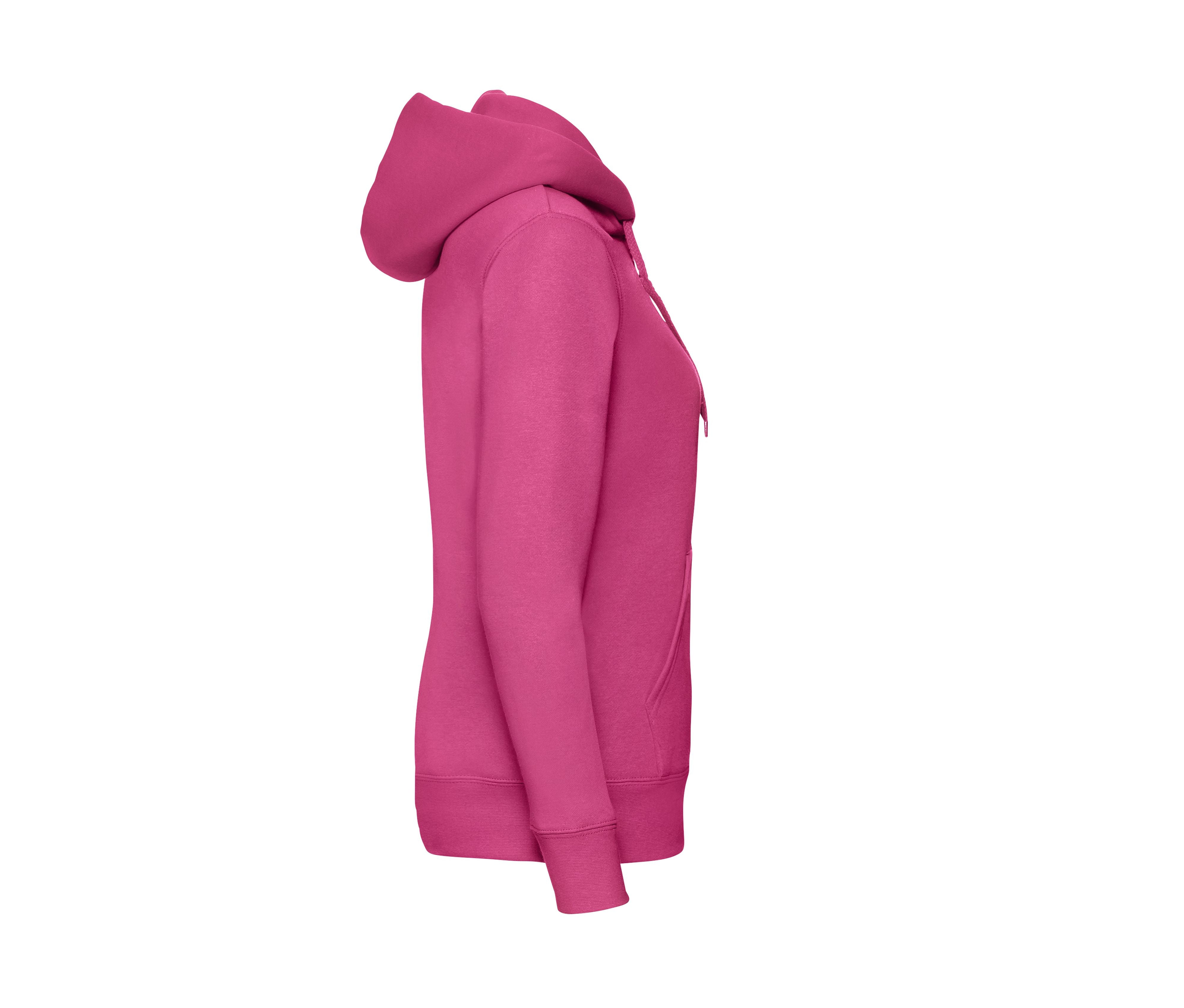 Sweat Capuche Grand Zip Femme - Fuchsia