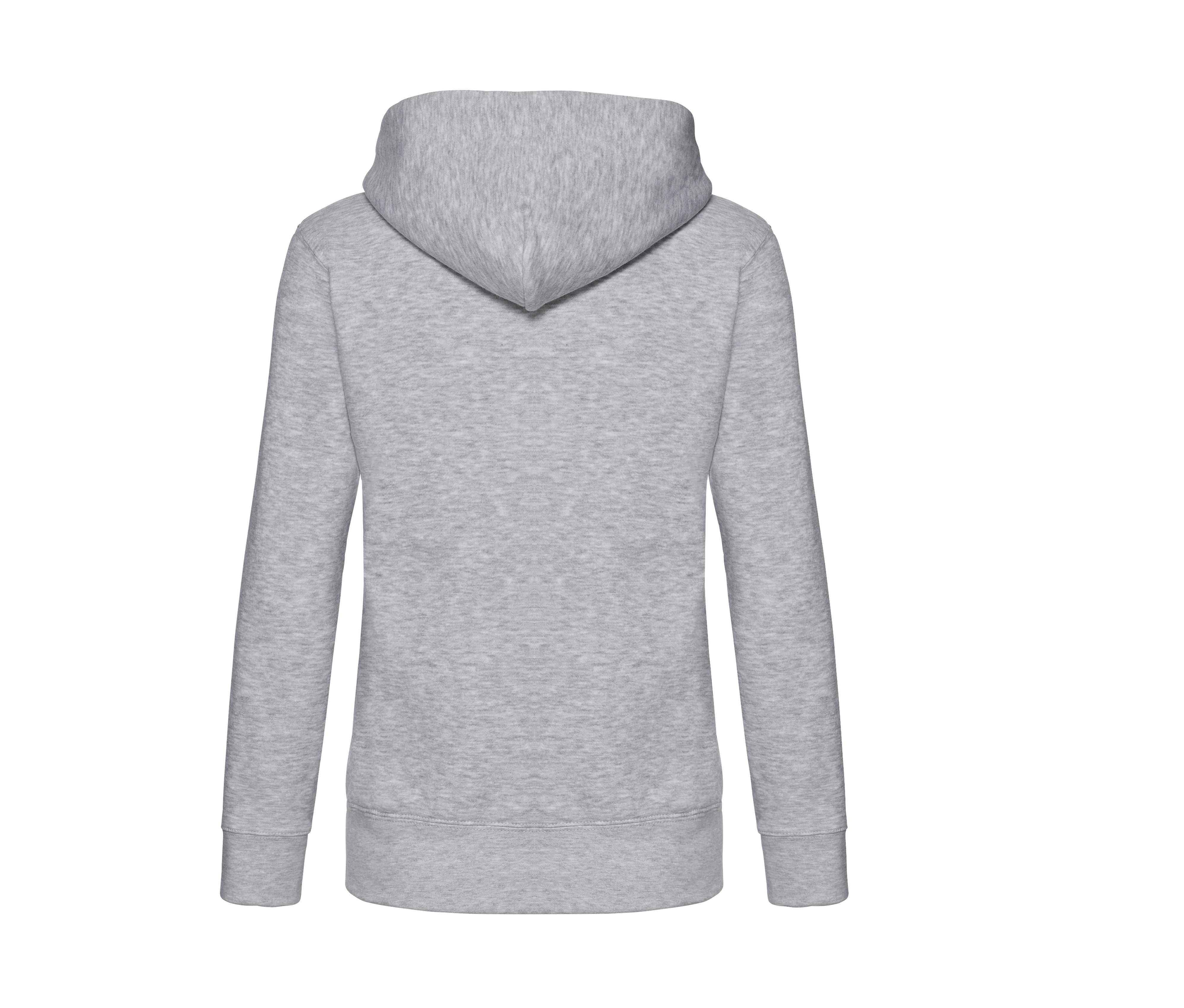 Sweat Capuche Grand Zip Femme - Heather Grey