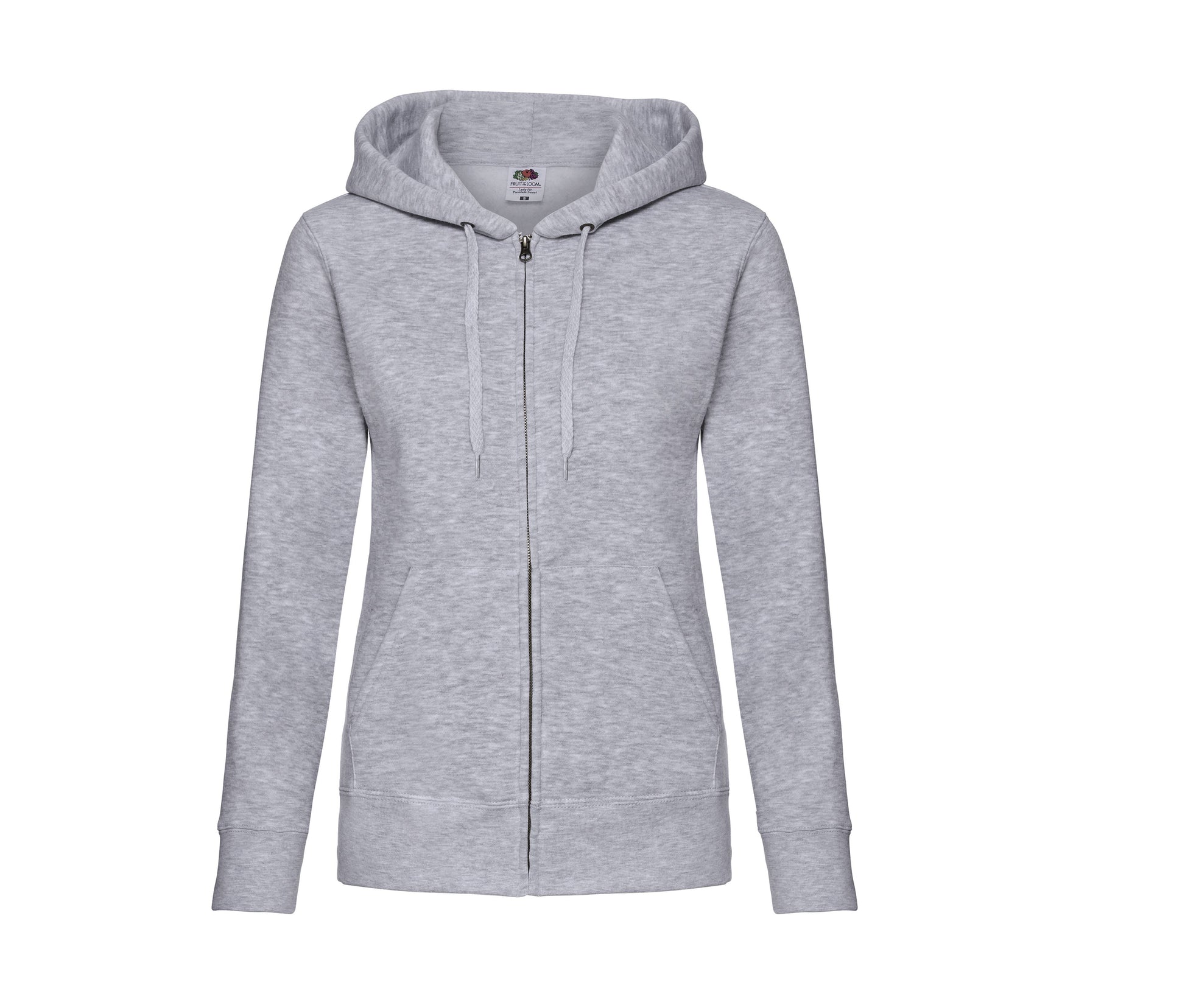 Sweat Capuche Grand Zip Femme - Heather Grey