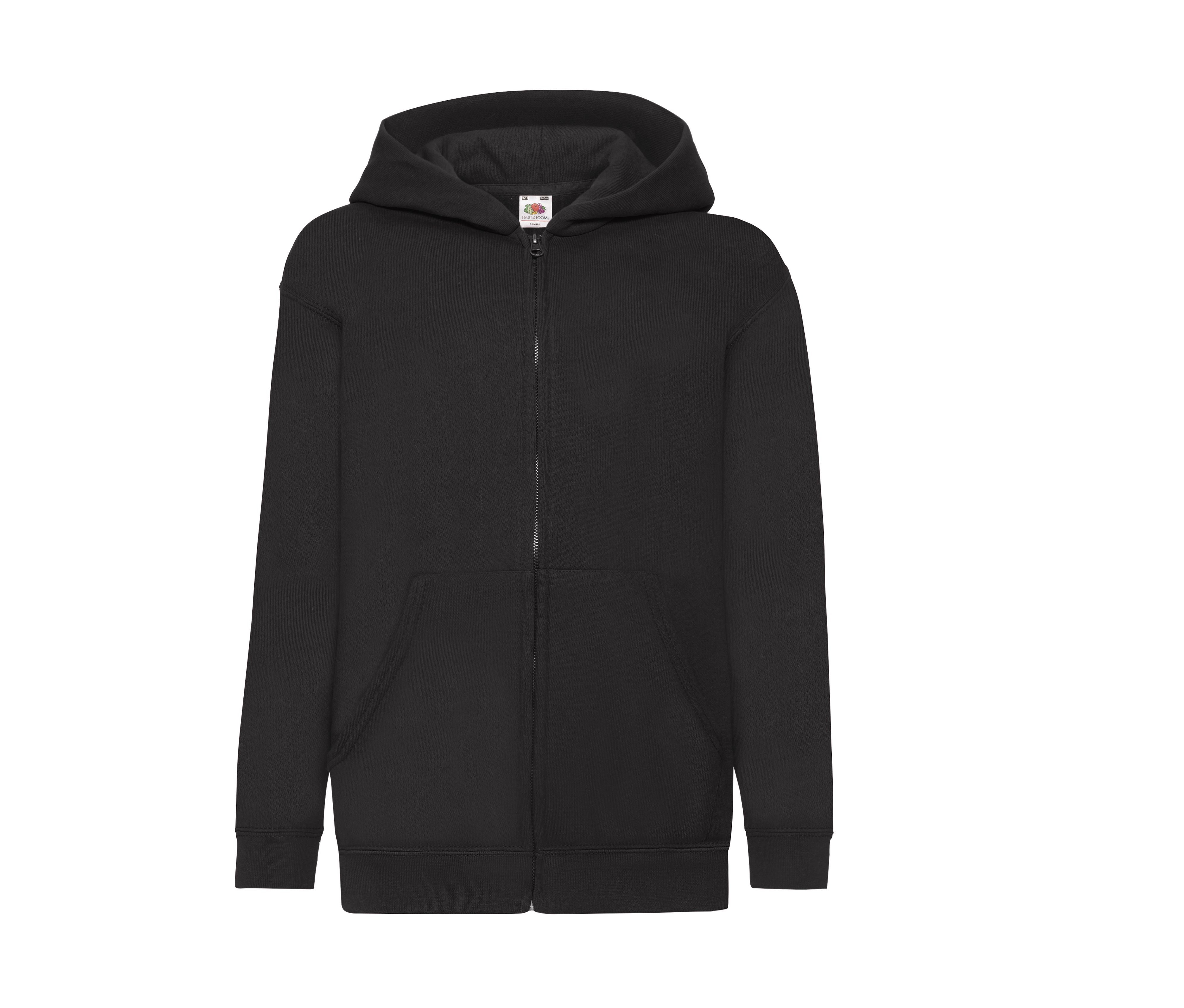 Sweat Capuche Grand Zip Enfant - Black