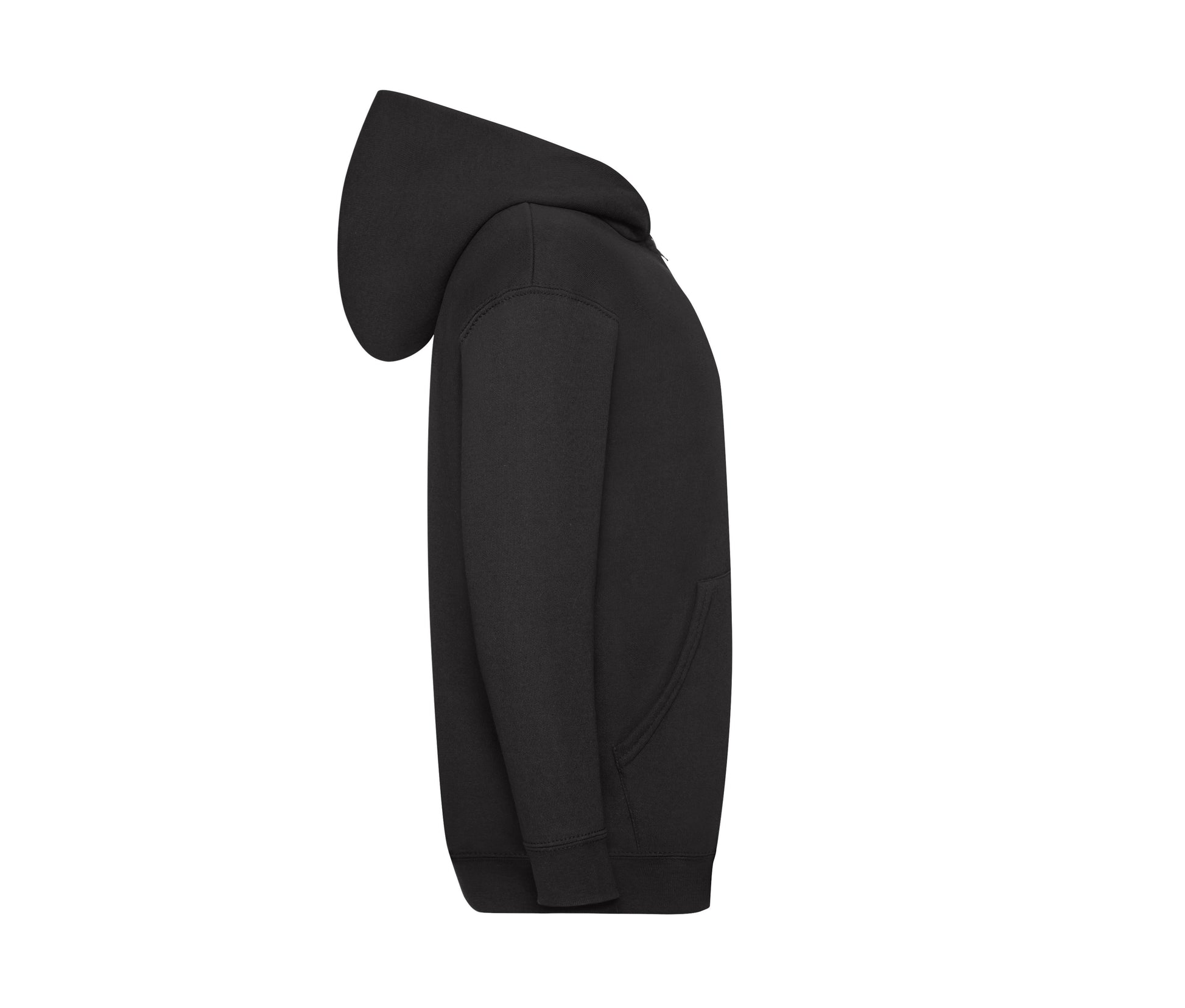 Sweat Capuche Grand Zip Enfant - Black