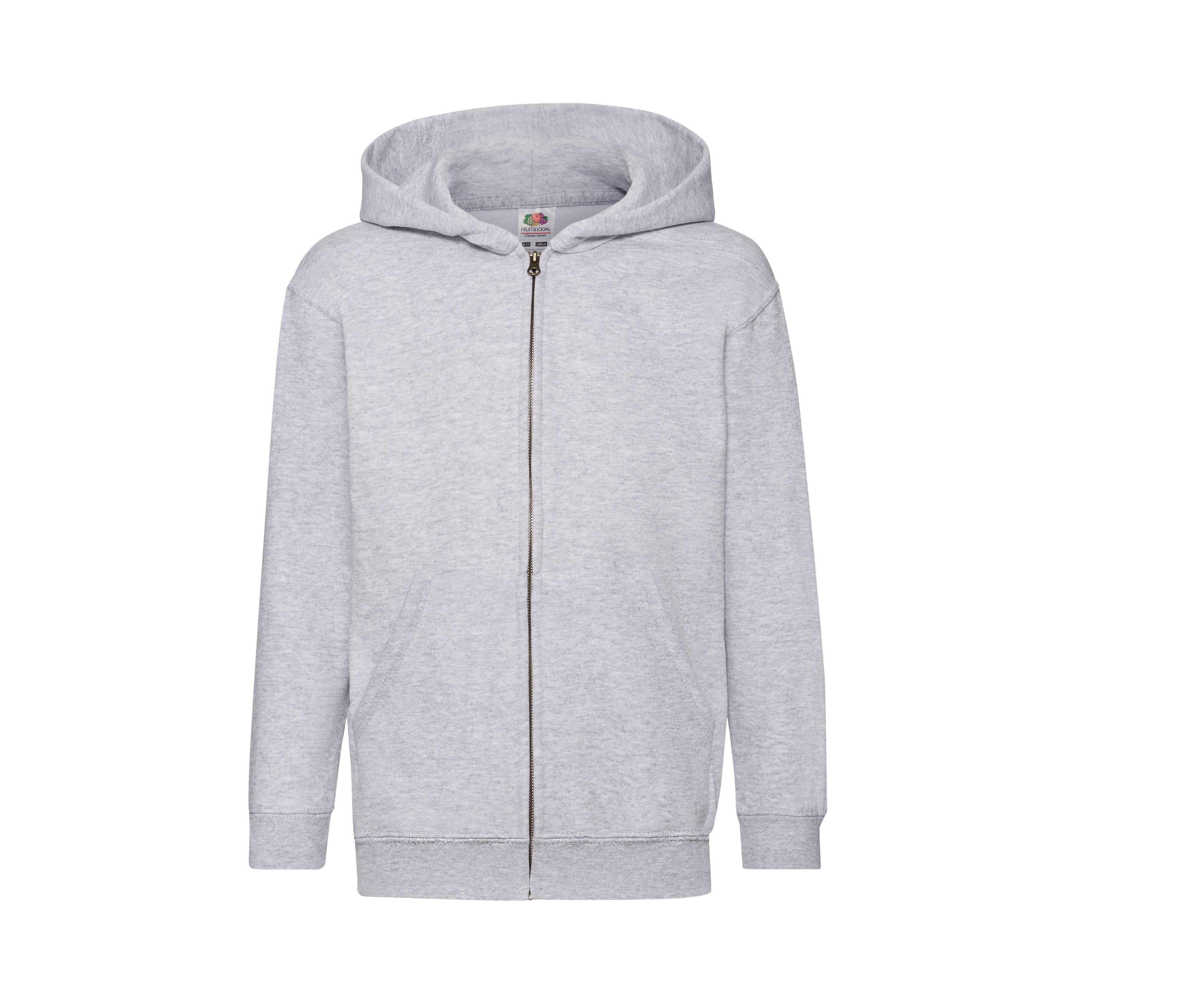 Sweat Capuche Grand Zip Enfant - Heather Grey