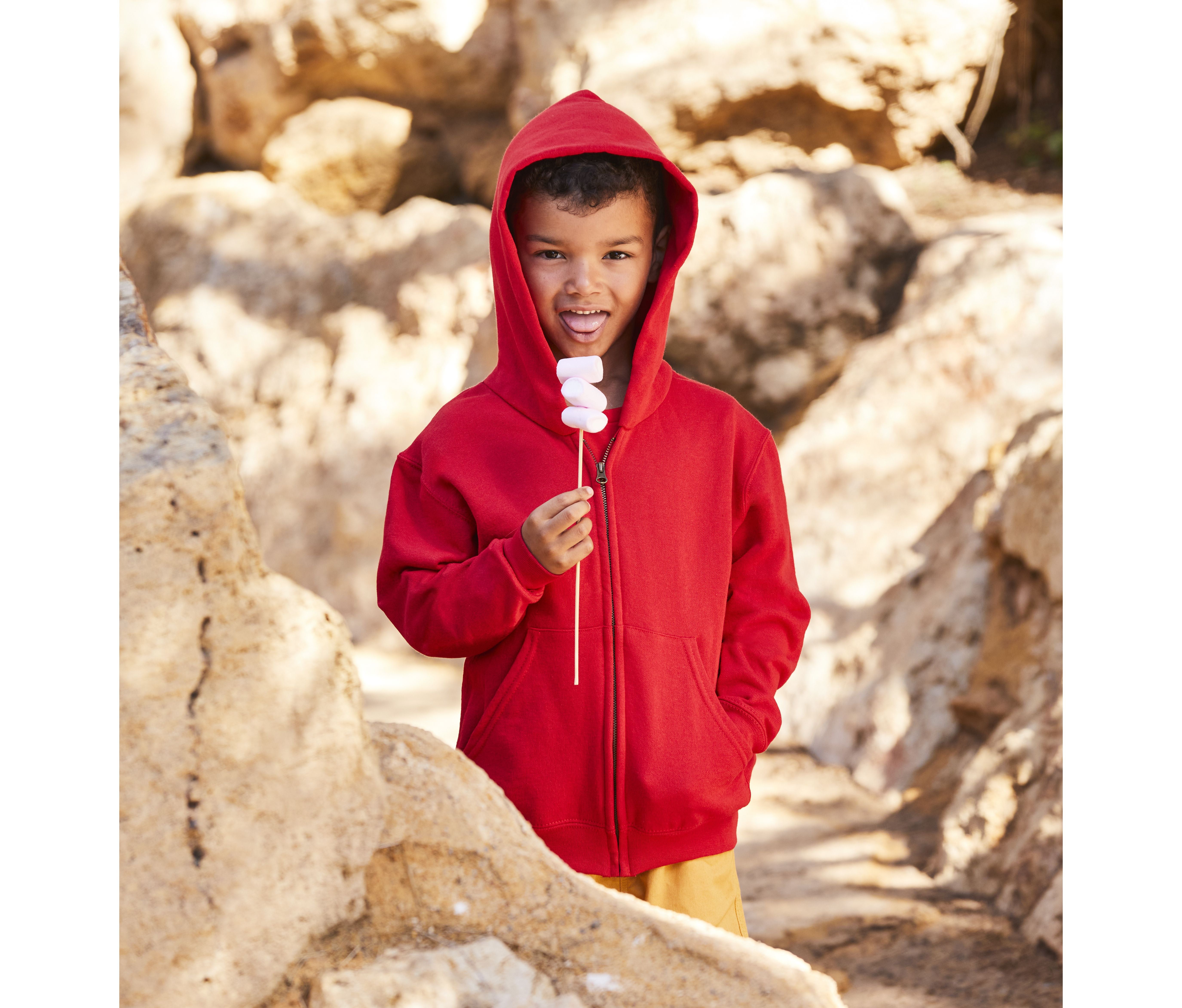 Sweat capuche grand zip enfant