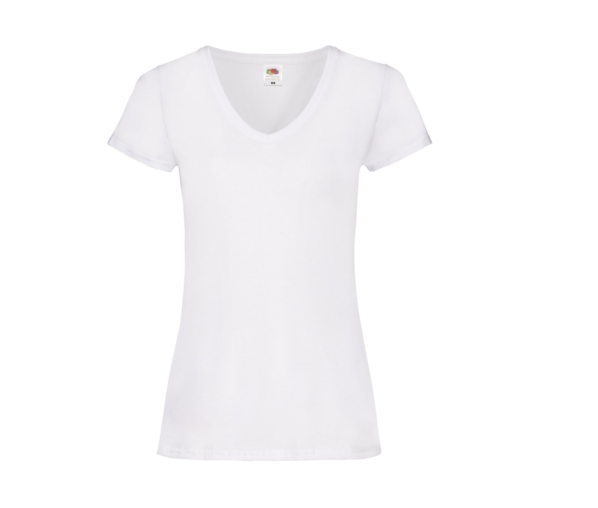 Tee-Shirt Col V Femme Valueweight - White