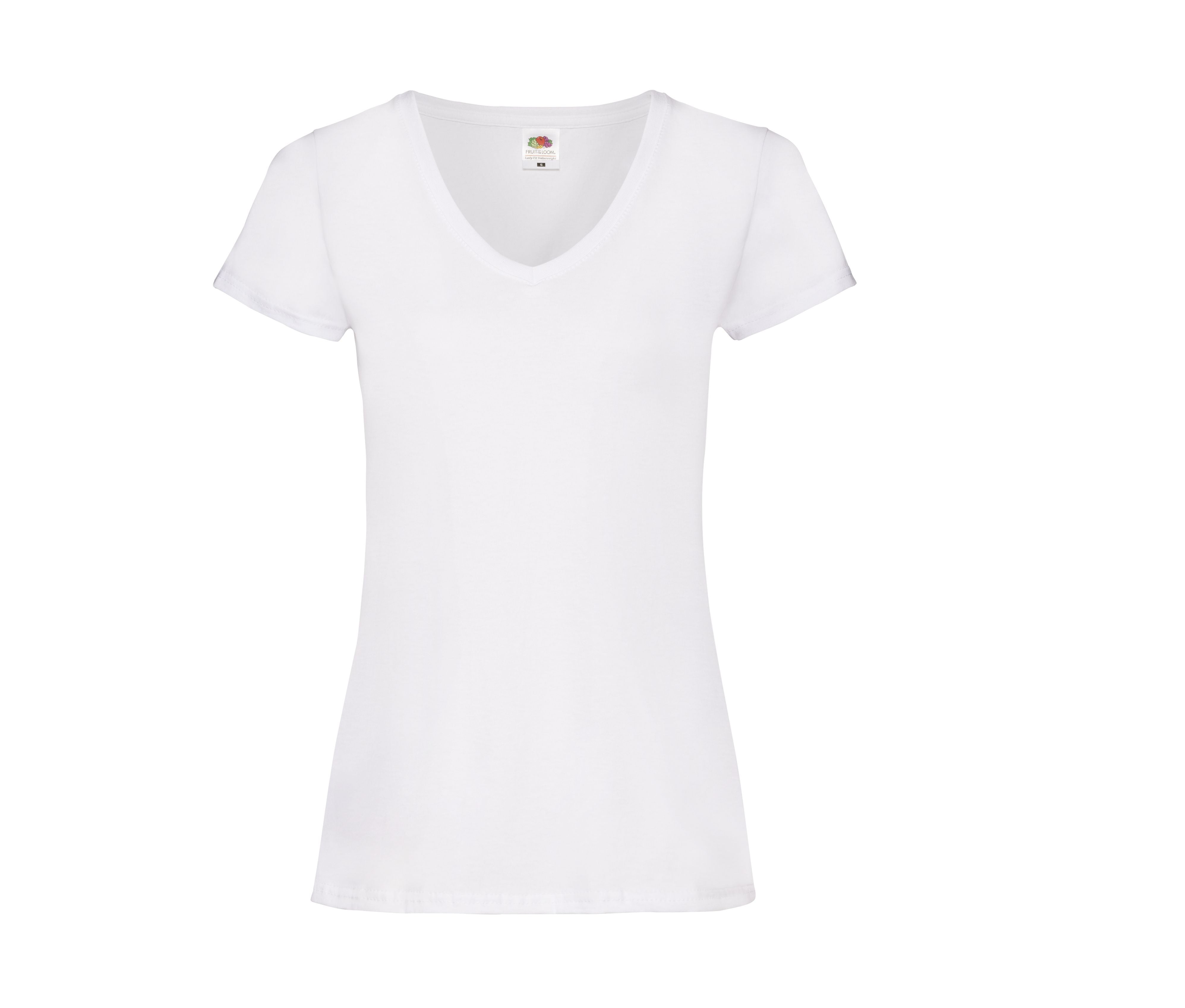 Tee-Shirt Col V Femme Valueweight - White