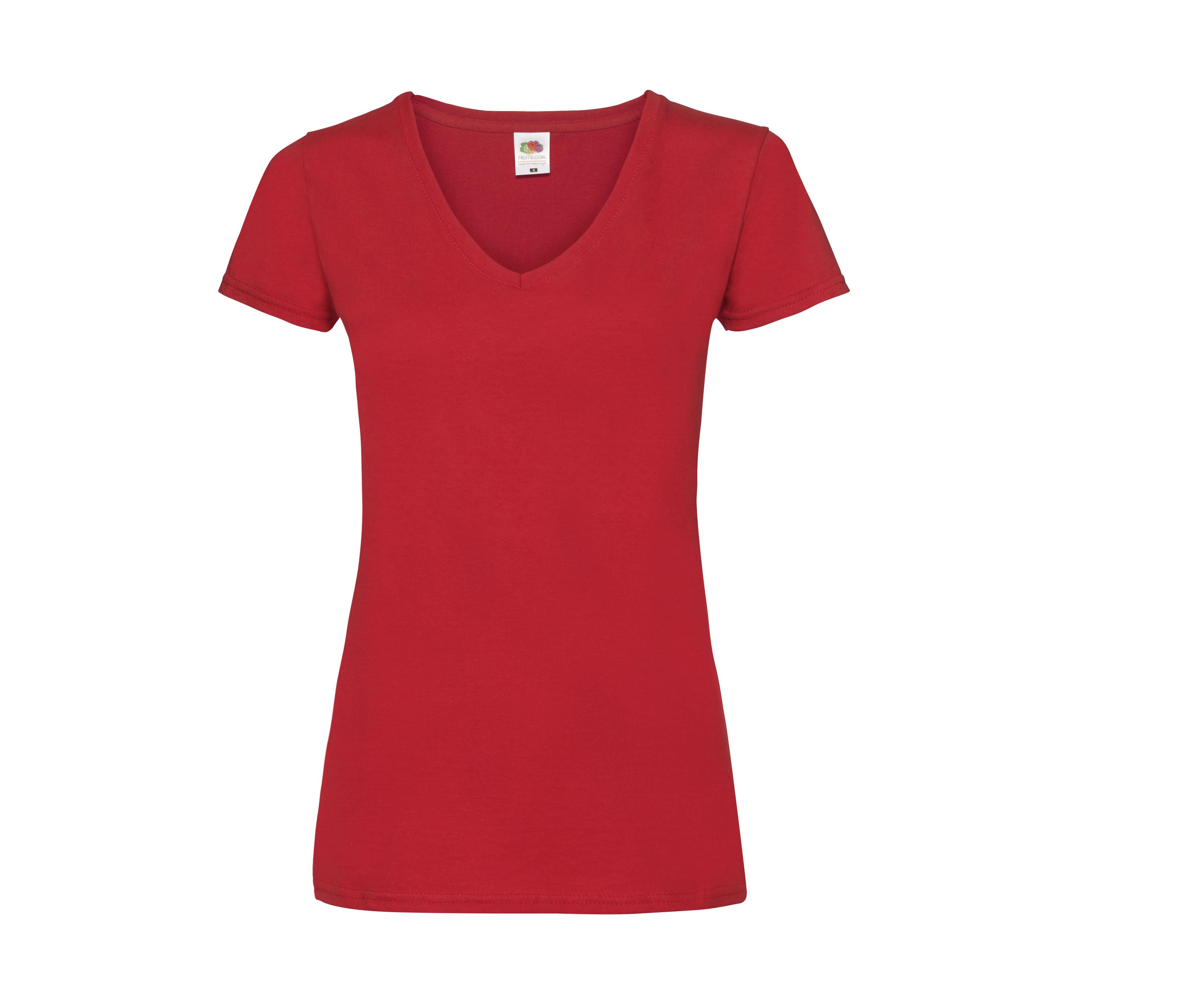 Tee-Shirt Col V Femme Valueweight - Red
