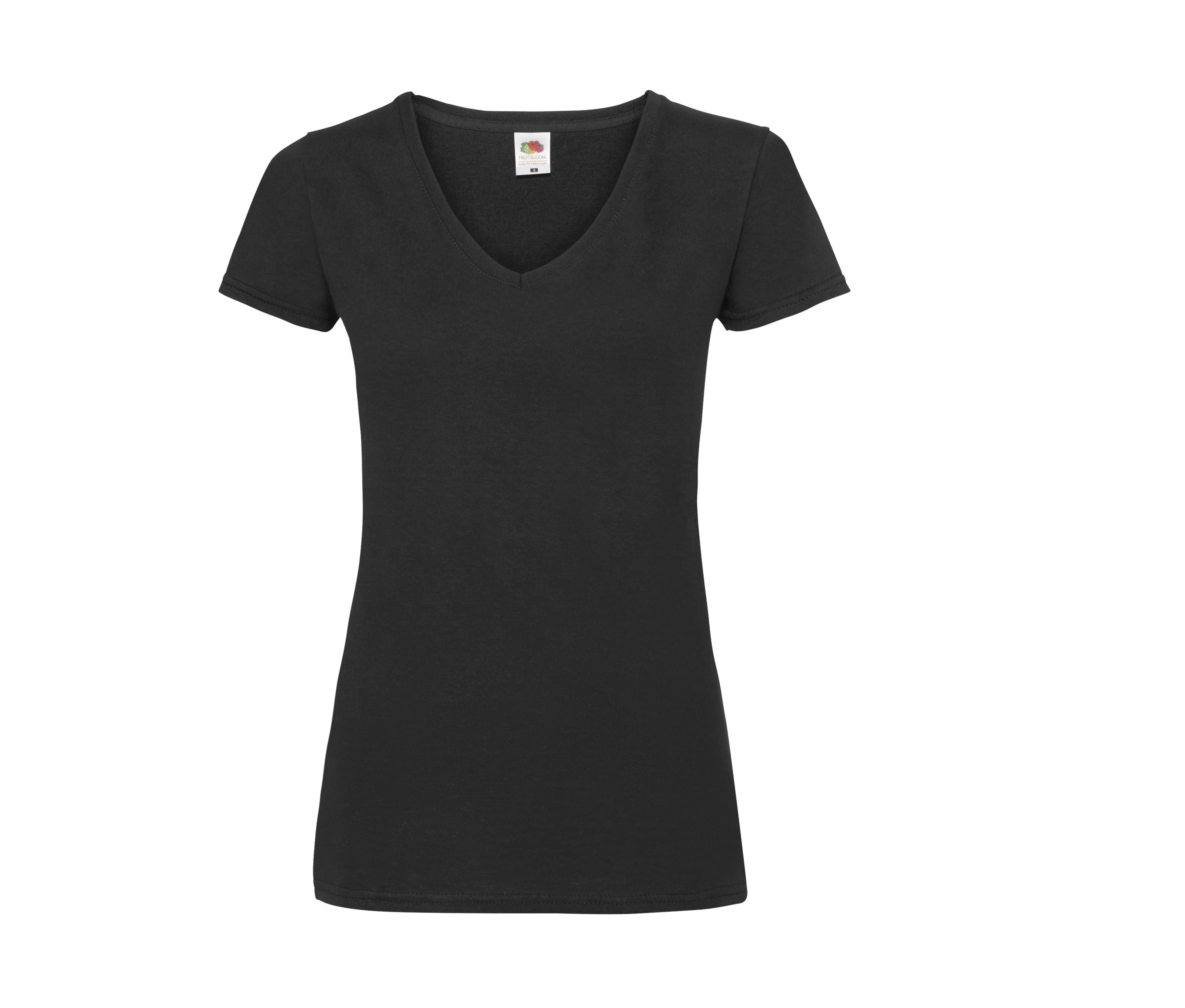 Tee-Shirt Col V Femme Valueweight - Black