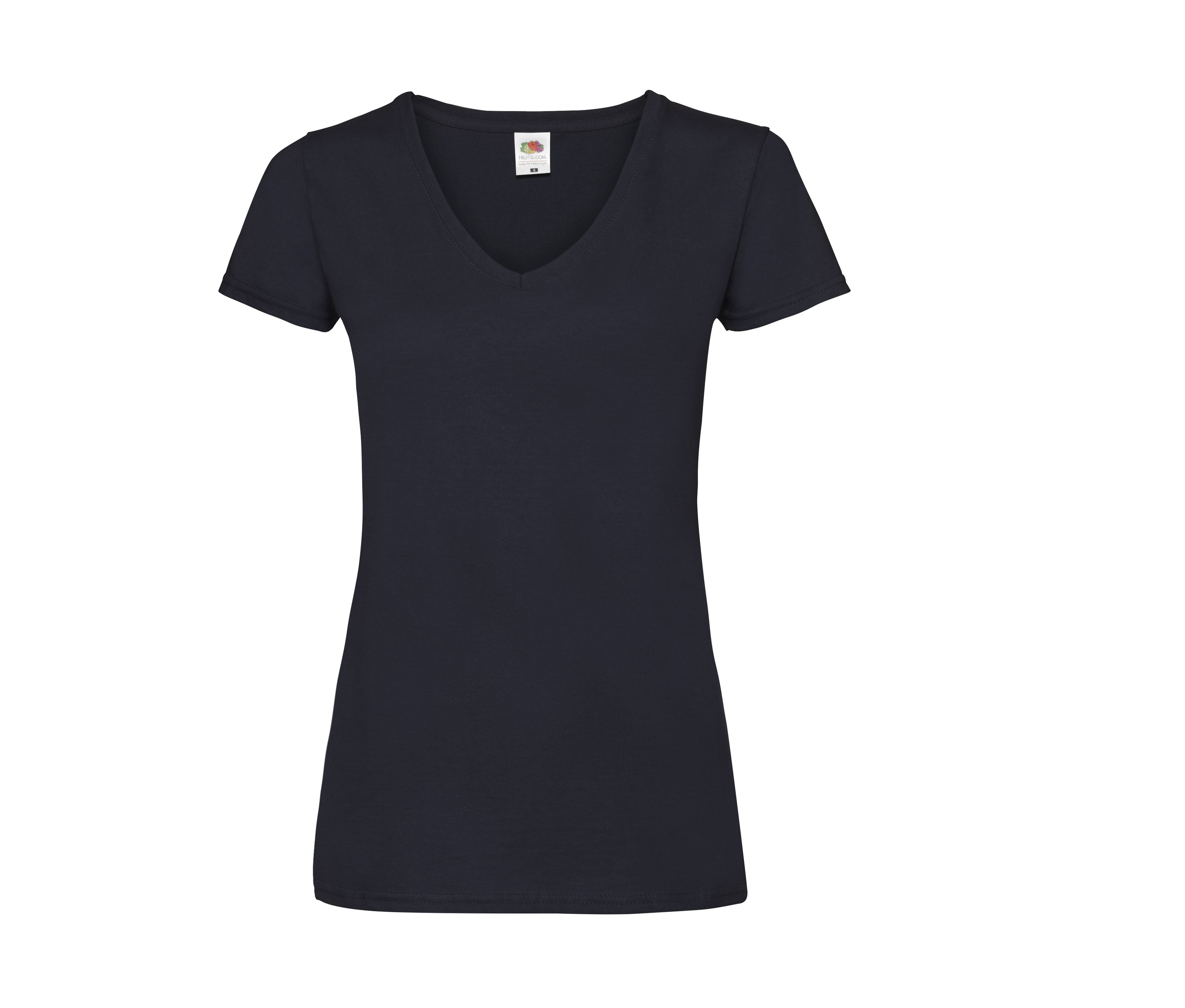 Tee-Shirt Col V Femme Valueweight - Deep Navy