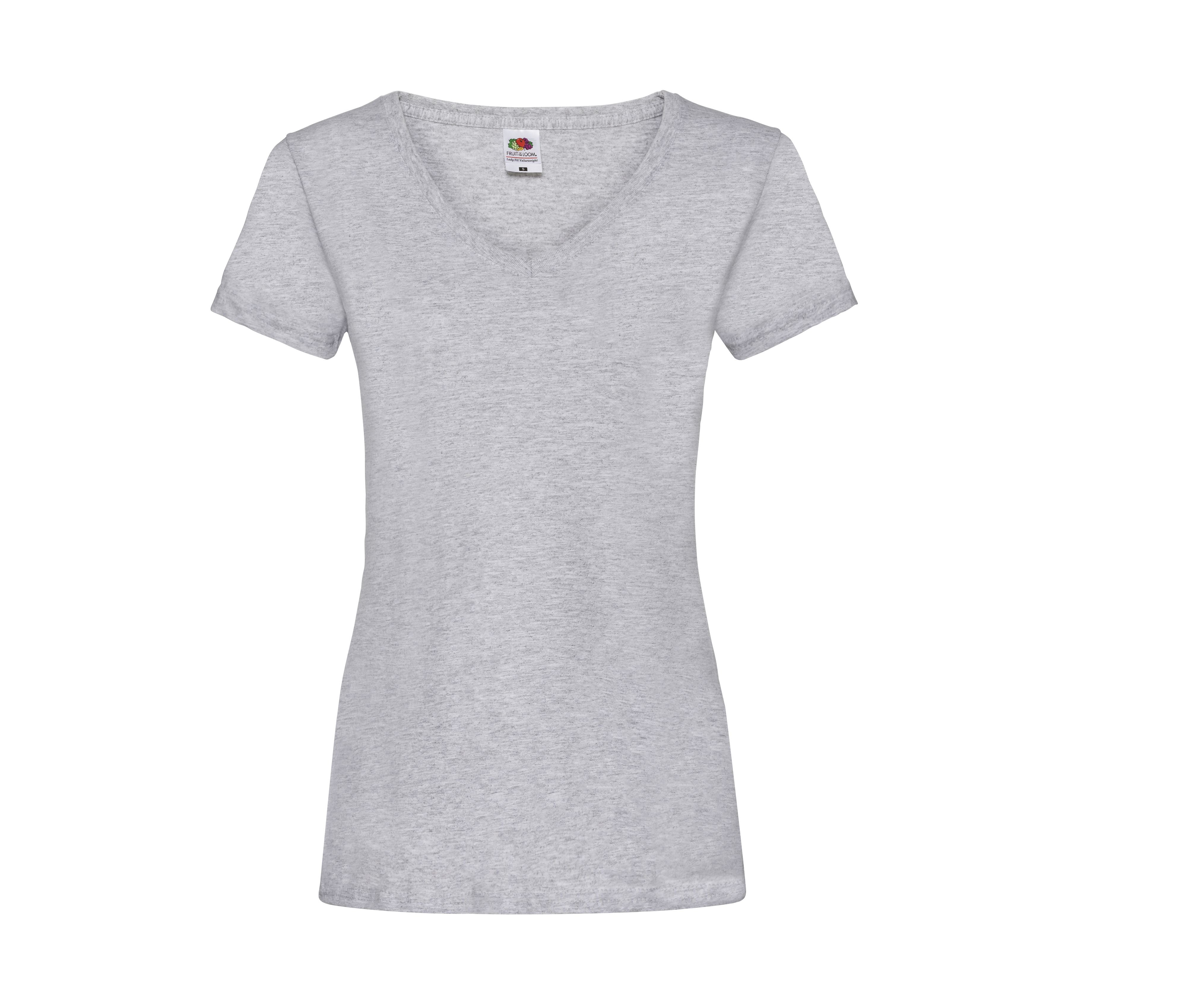 Tee-Shirt Col V Femme Valueweight - Heather Grey