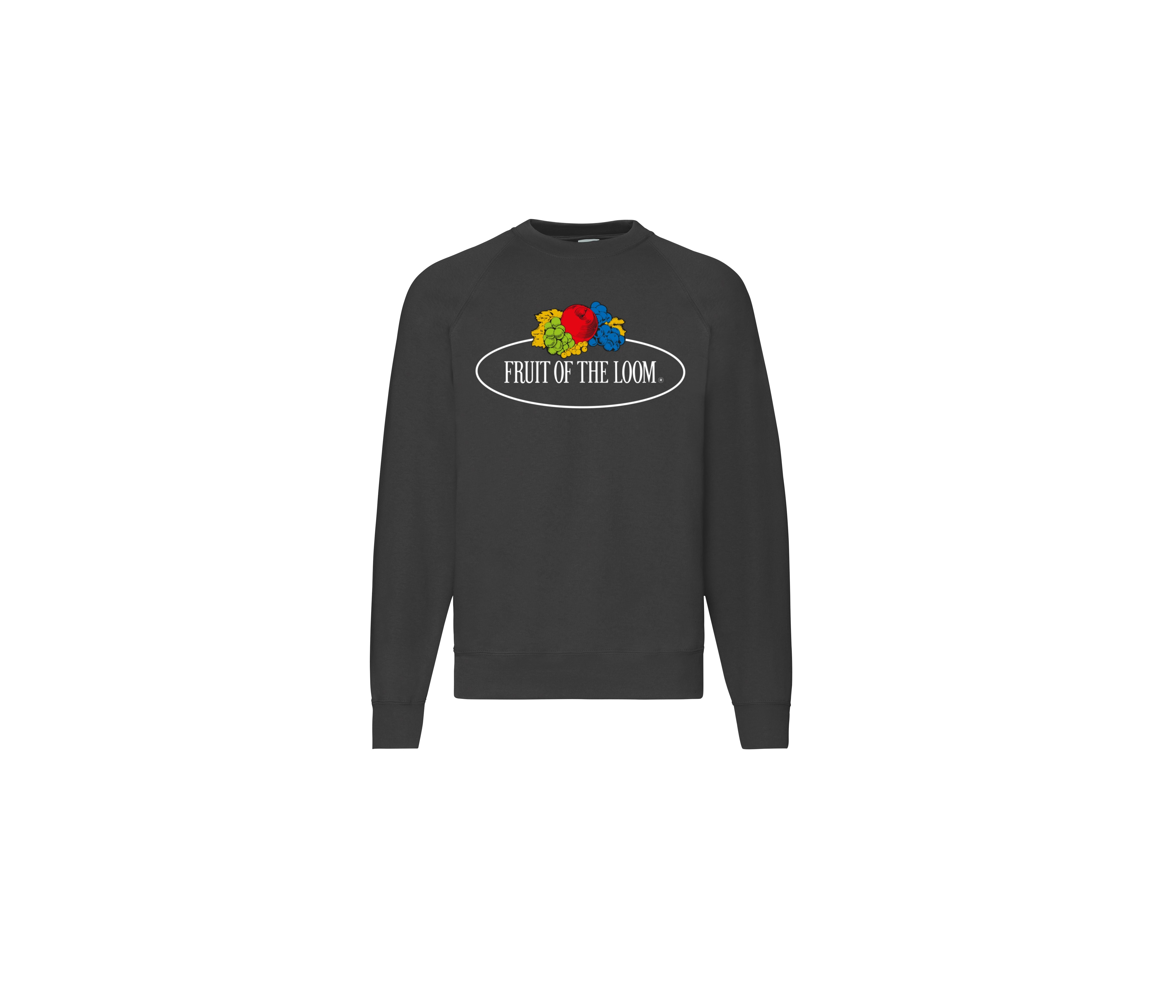 Sweat Col Rond Unisexe Logo Fruit of the Loom - Black