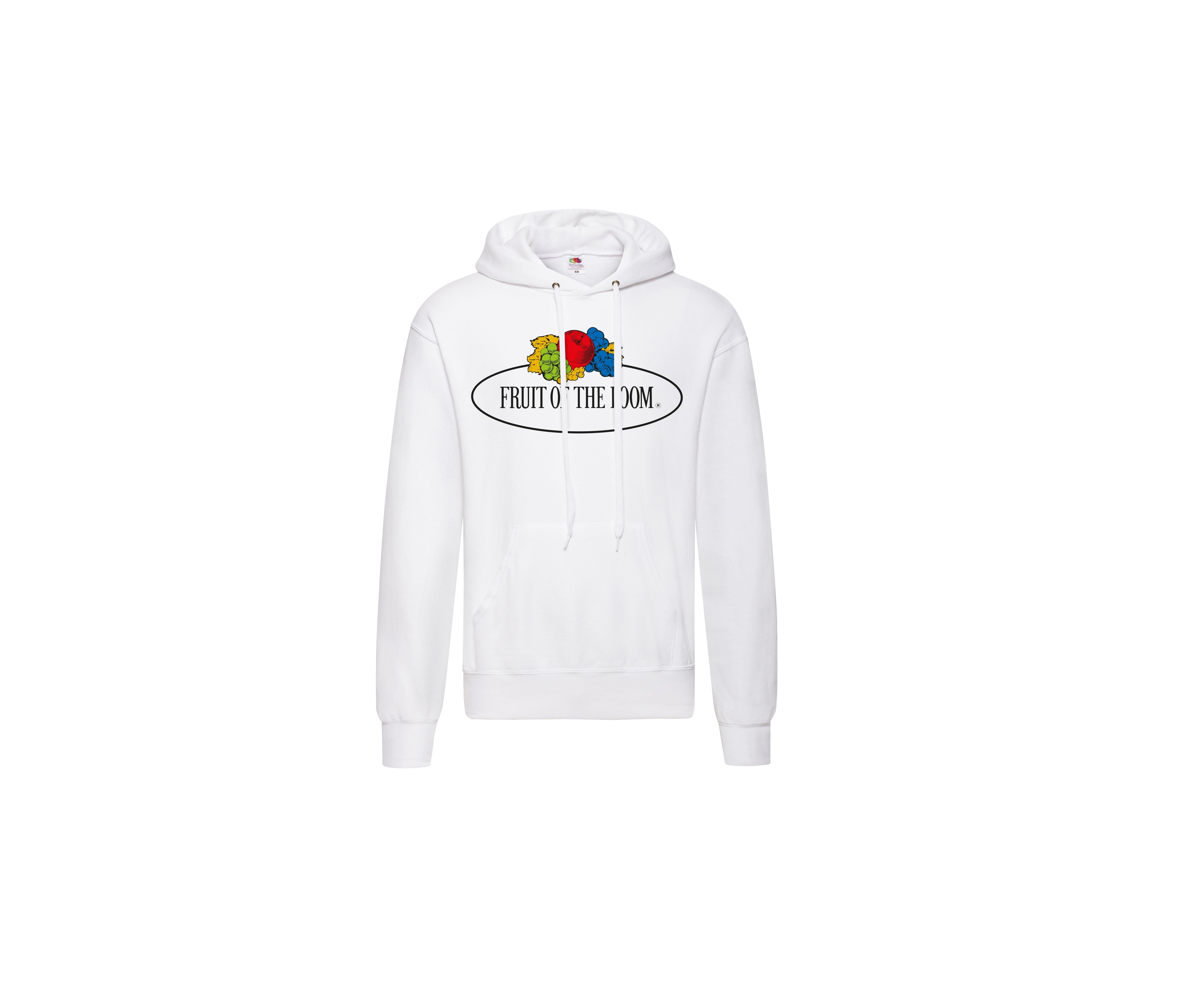 Sweat Capuche Unisexe Logo Fruit of the Loom - White