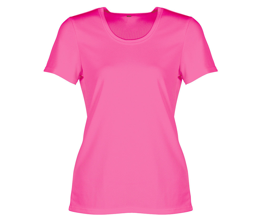 Tee-Shirt Respirant Femme Sans Étiquette de Marque - Fluorescent Pink