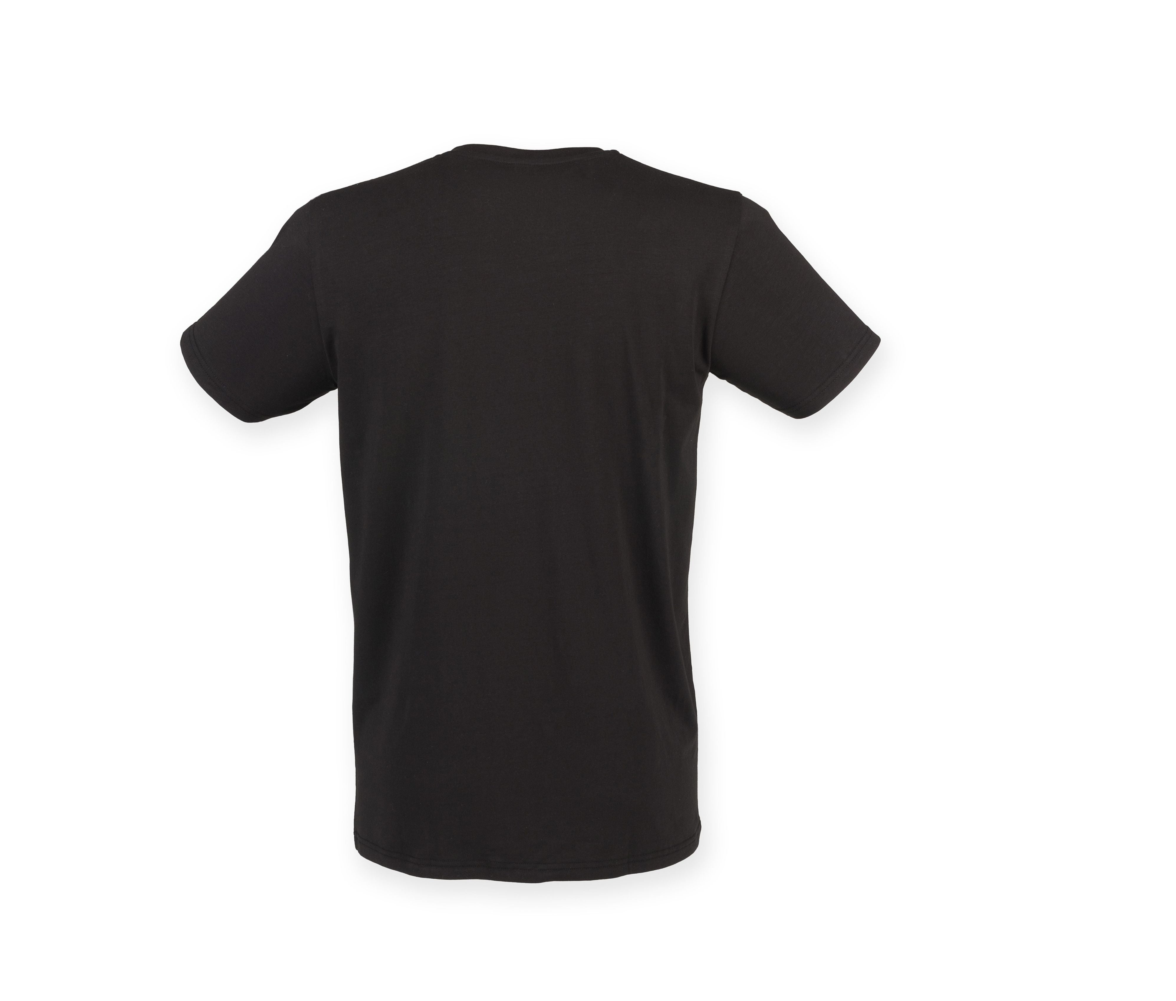 Tee-Shirt Stretch Col V Homme - Black