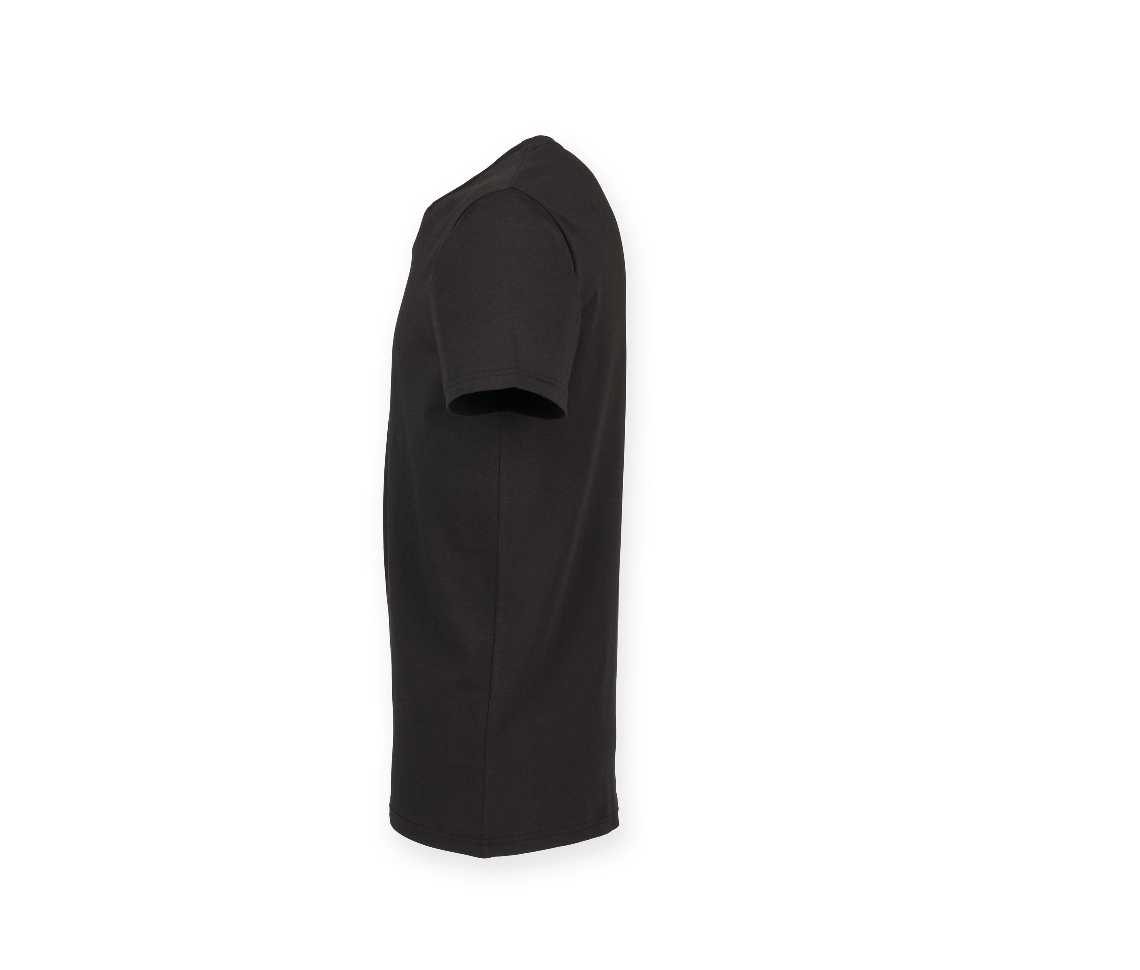 Tee-Shirt Stretch Col V Homme - Black