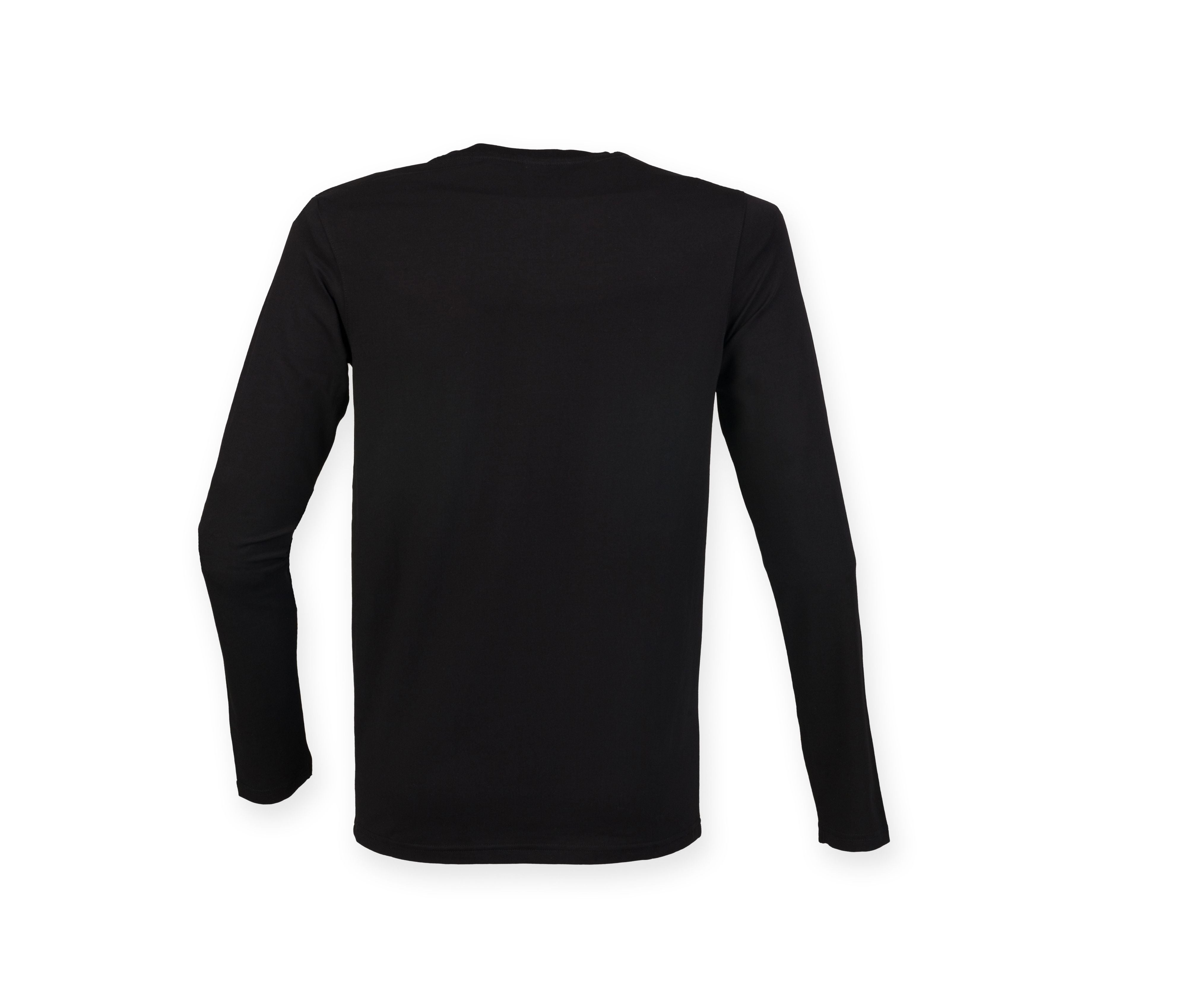 Tee-Shirt Stretch Homme Manches Longues - Black
