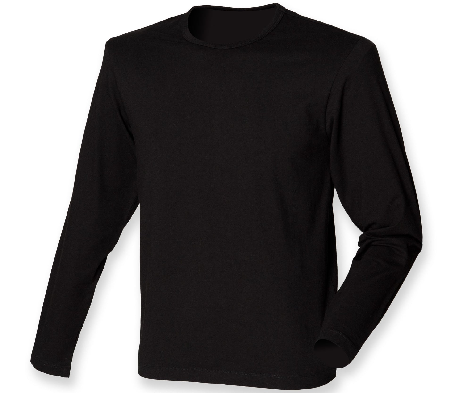 Tee-Shirt Stretch Homme Manches Longues - Black