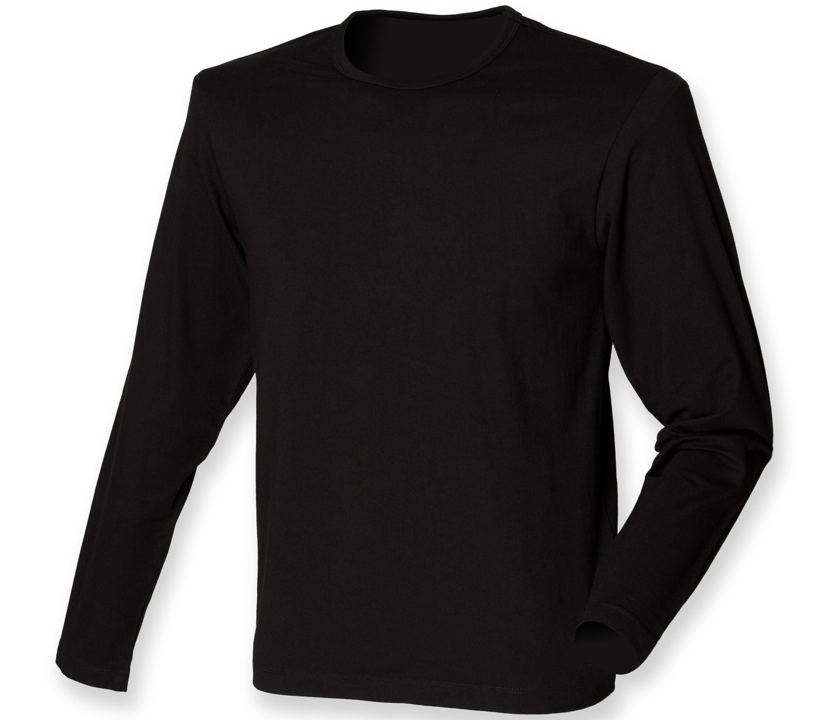 Tee-Shirt Stretch Homme Manches Longues - Black