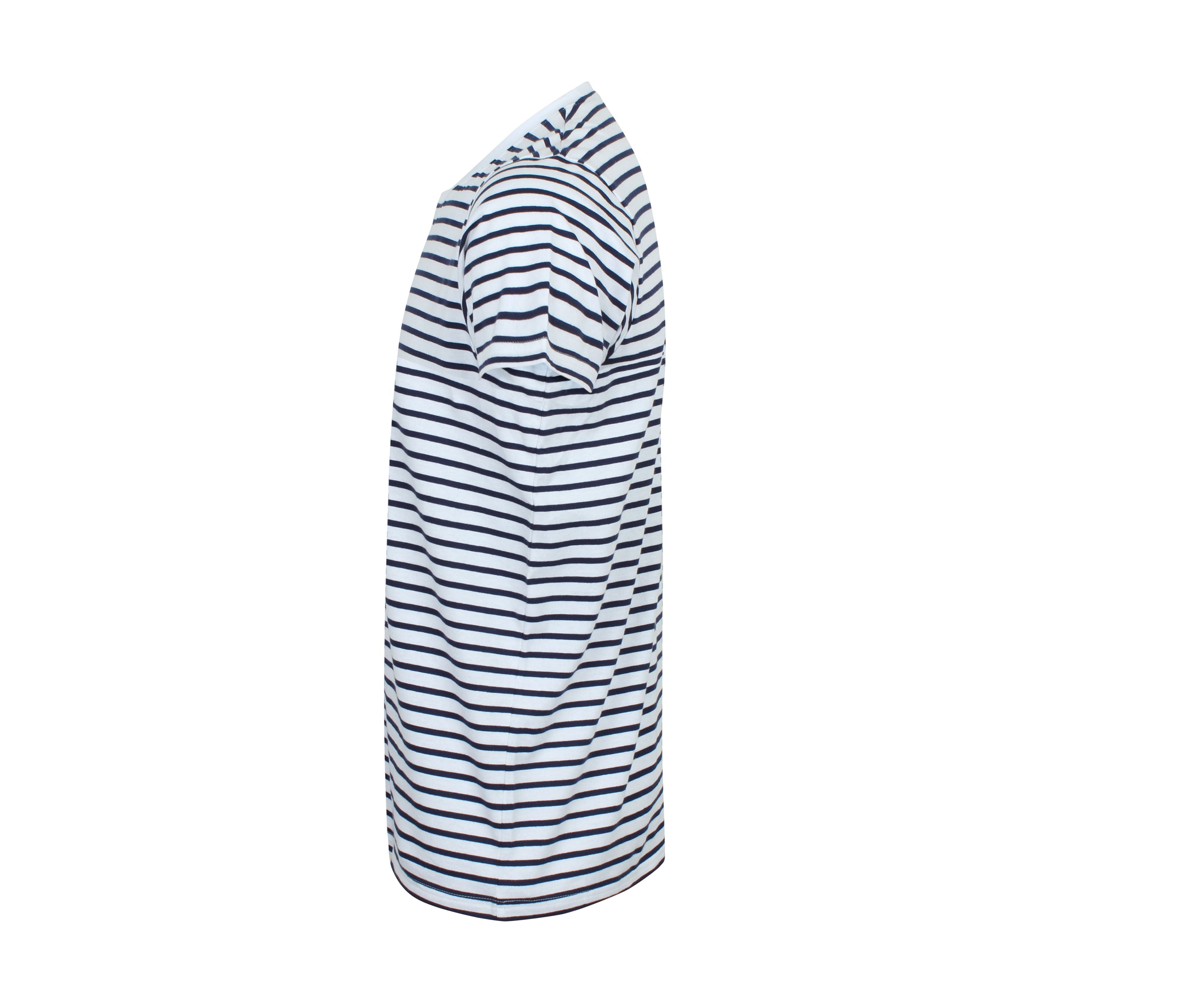 Tee-Shirt Marinière Unisexe - White/navy