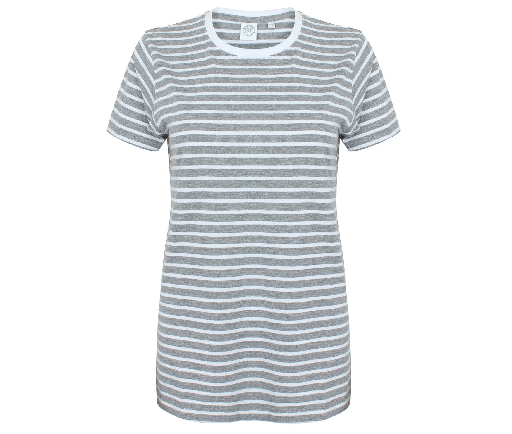 Tee-Shirt Marinière Unisexe - Heather Grey/white