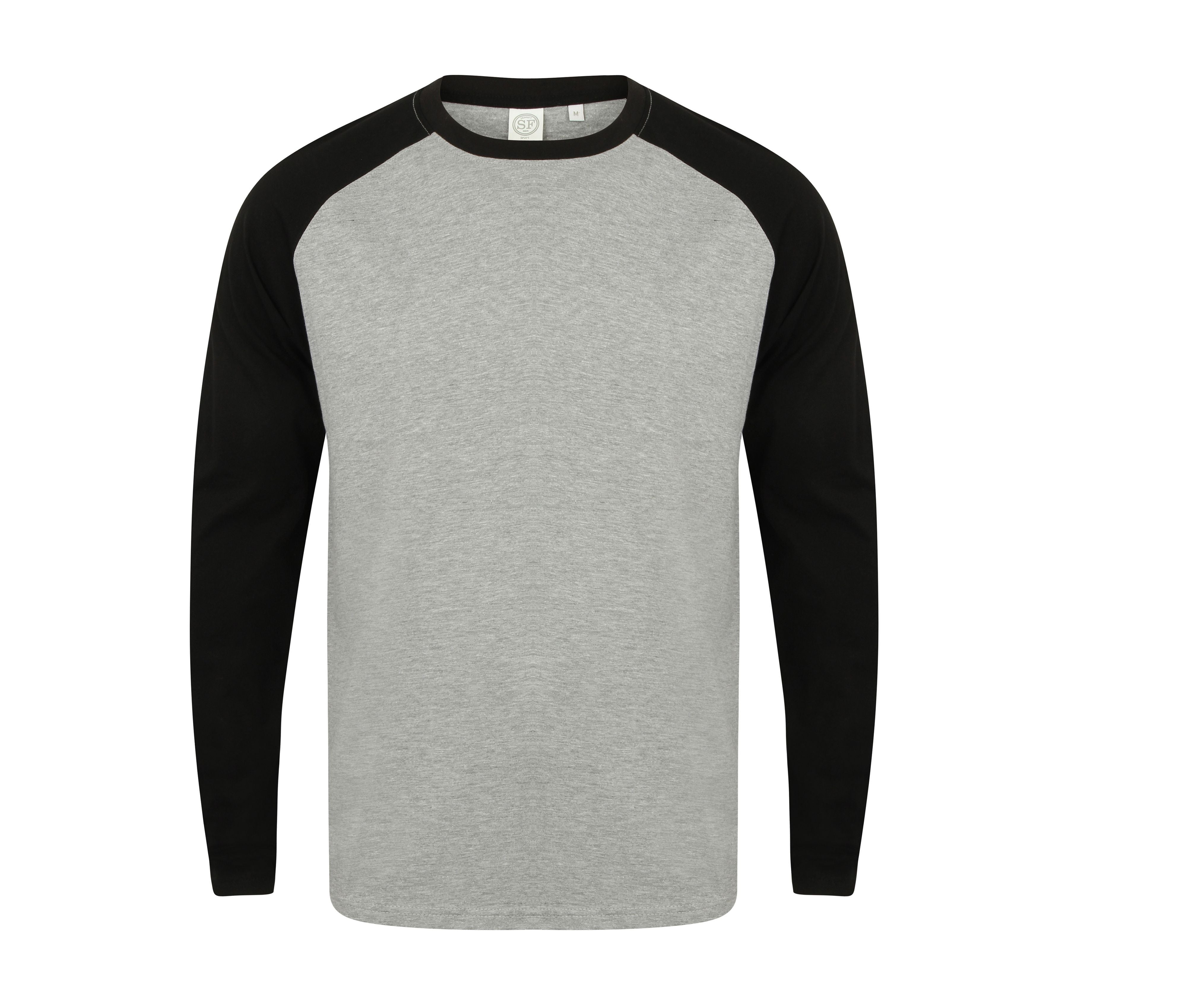 Tee-Shirt Baseball Manches Longues - Heather Grey/black