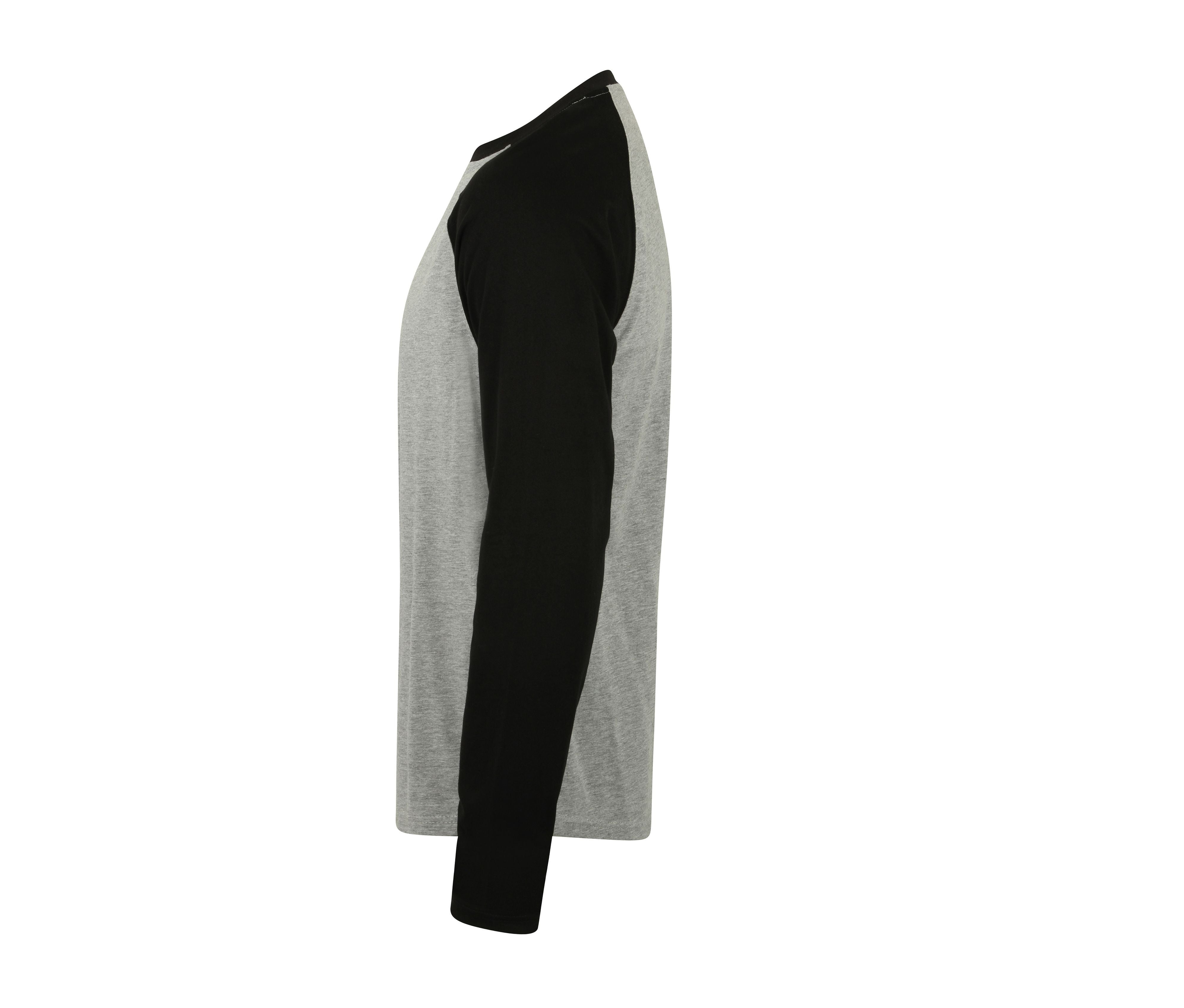 Tee-Shirt Baseball Manches Longues - Heather Grey/black