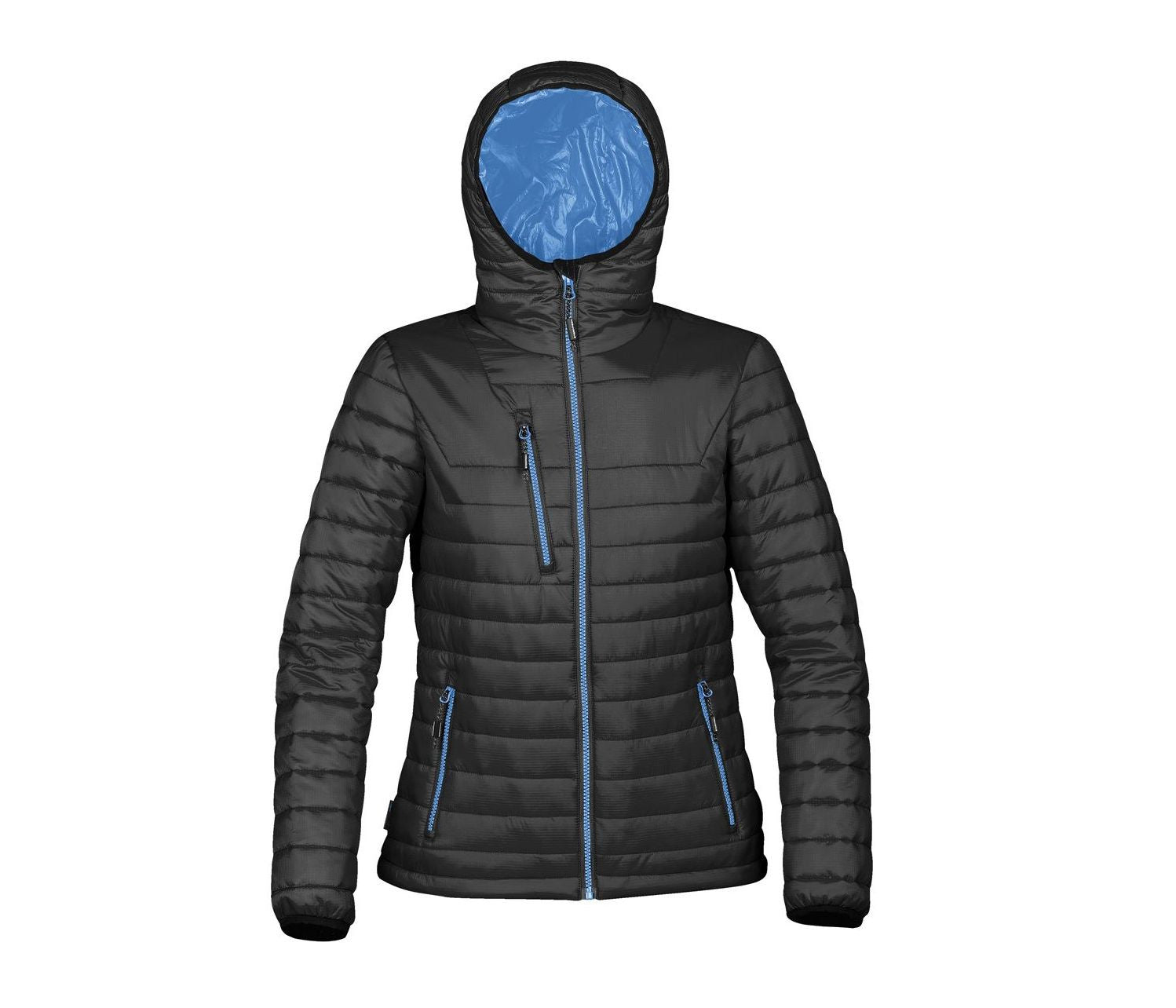 Doudoune à Capuche Femme - Black / Marine Blue