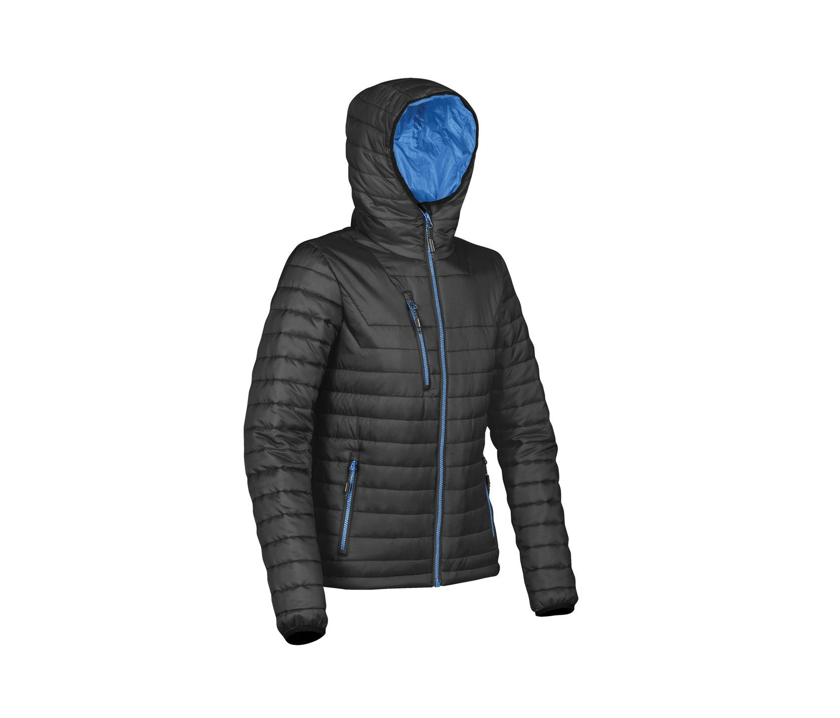 Doudoune à Capuche Femme - Black / Marine Blue