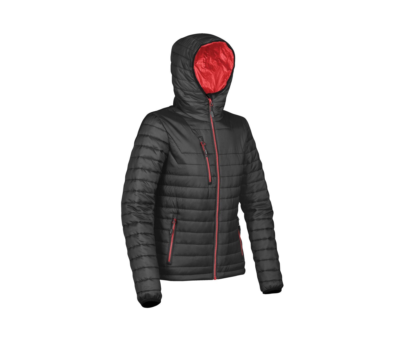 Doudoune à Capuche Femme - Black / True Red