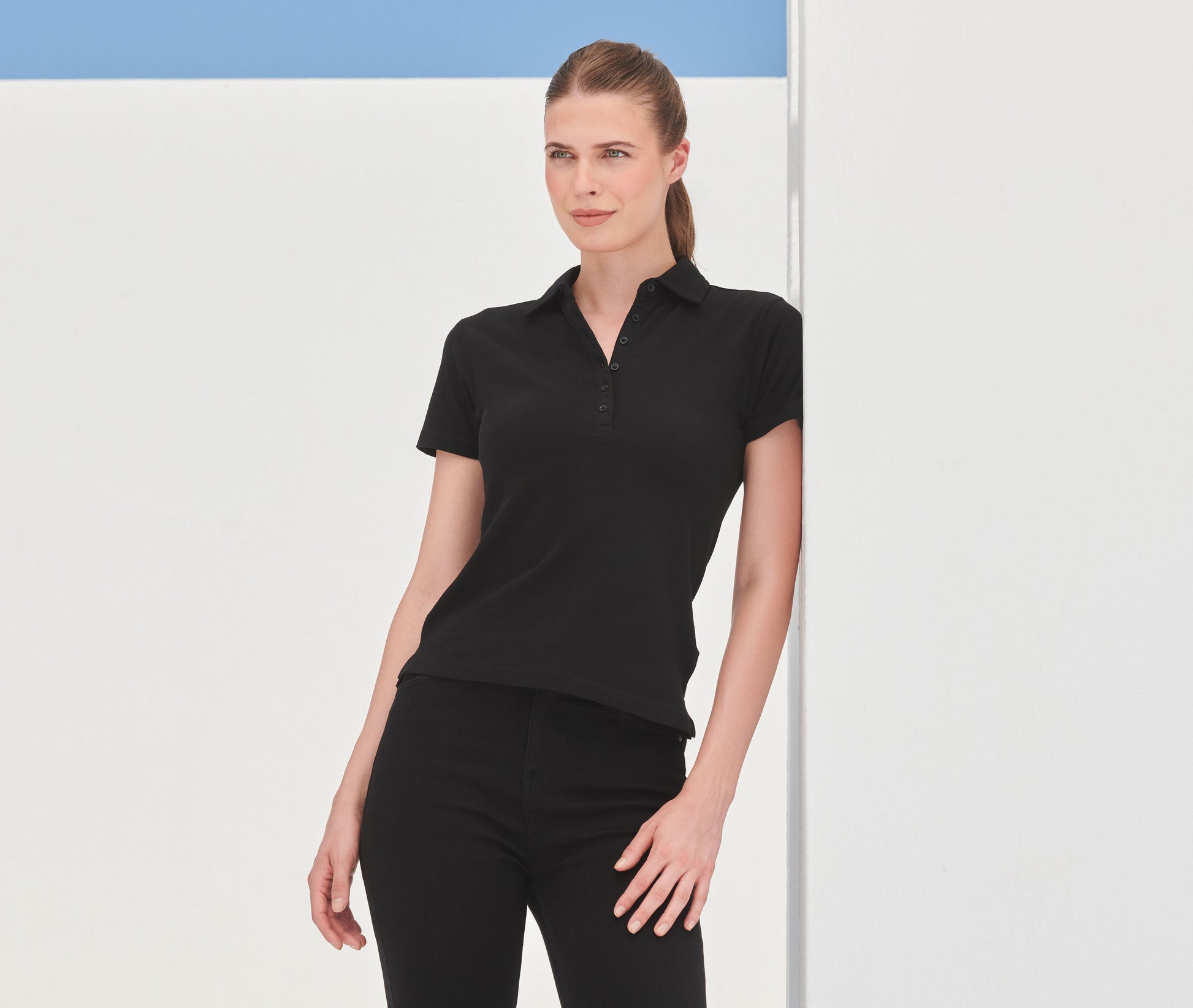 Polo femme stretch