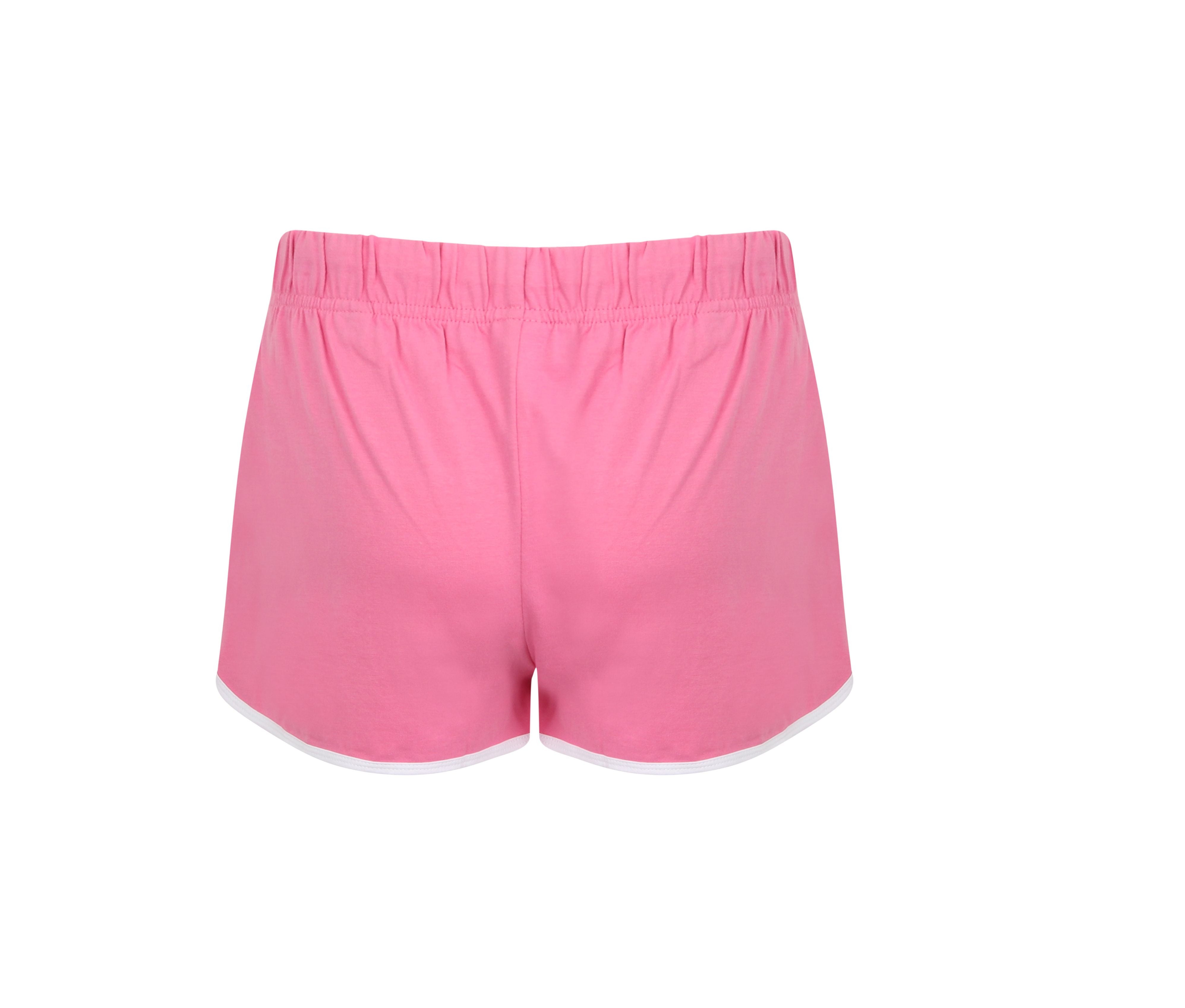 Short Rétro Femme - Bright Pink/white