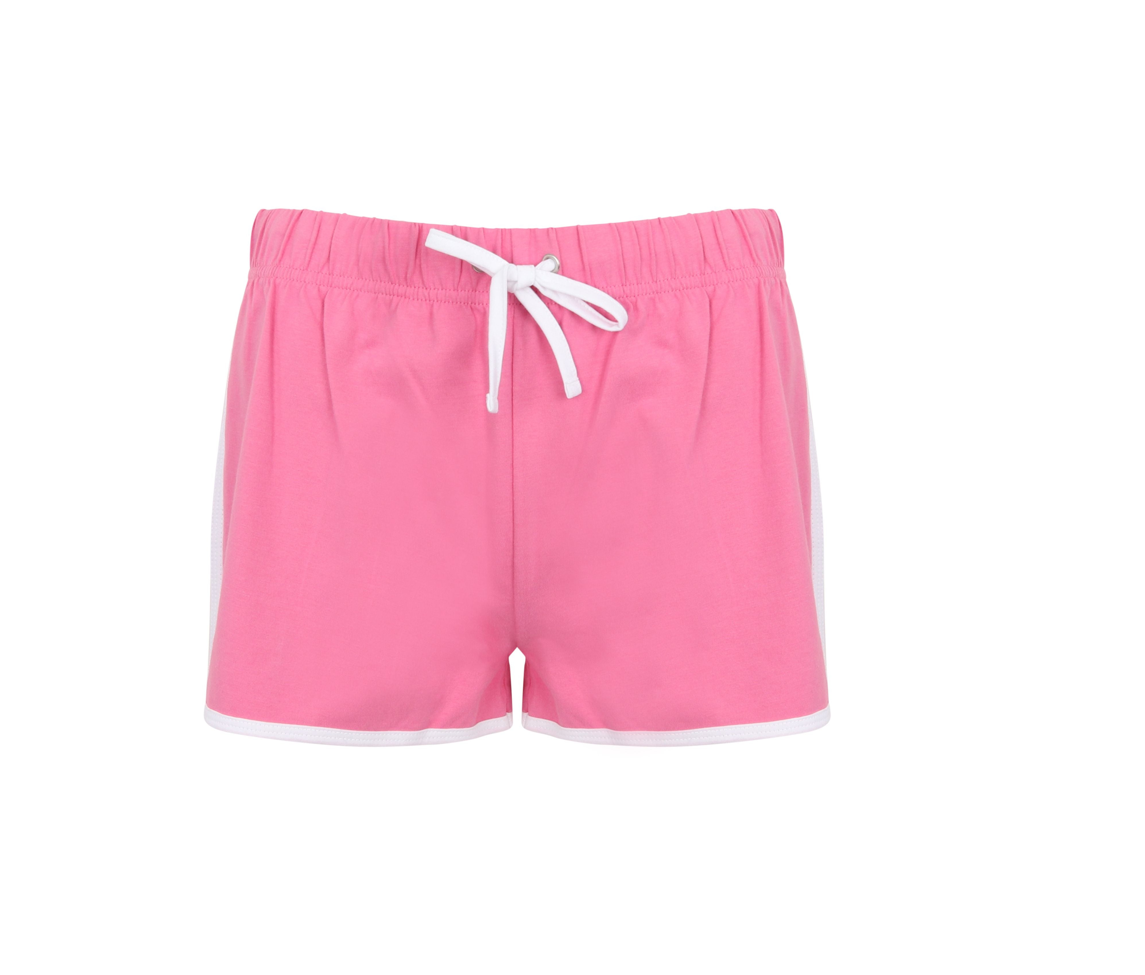 Short Rétro Femme - Bright Pink/white
