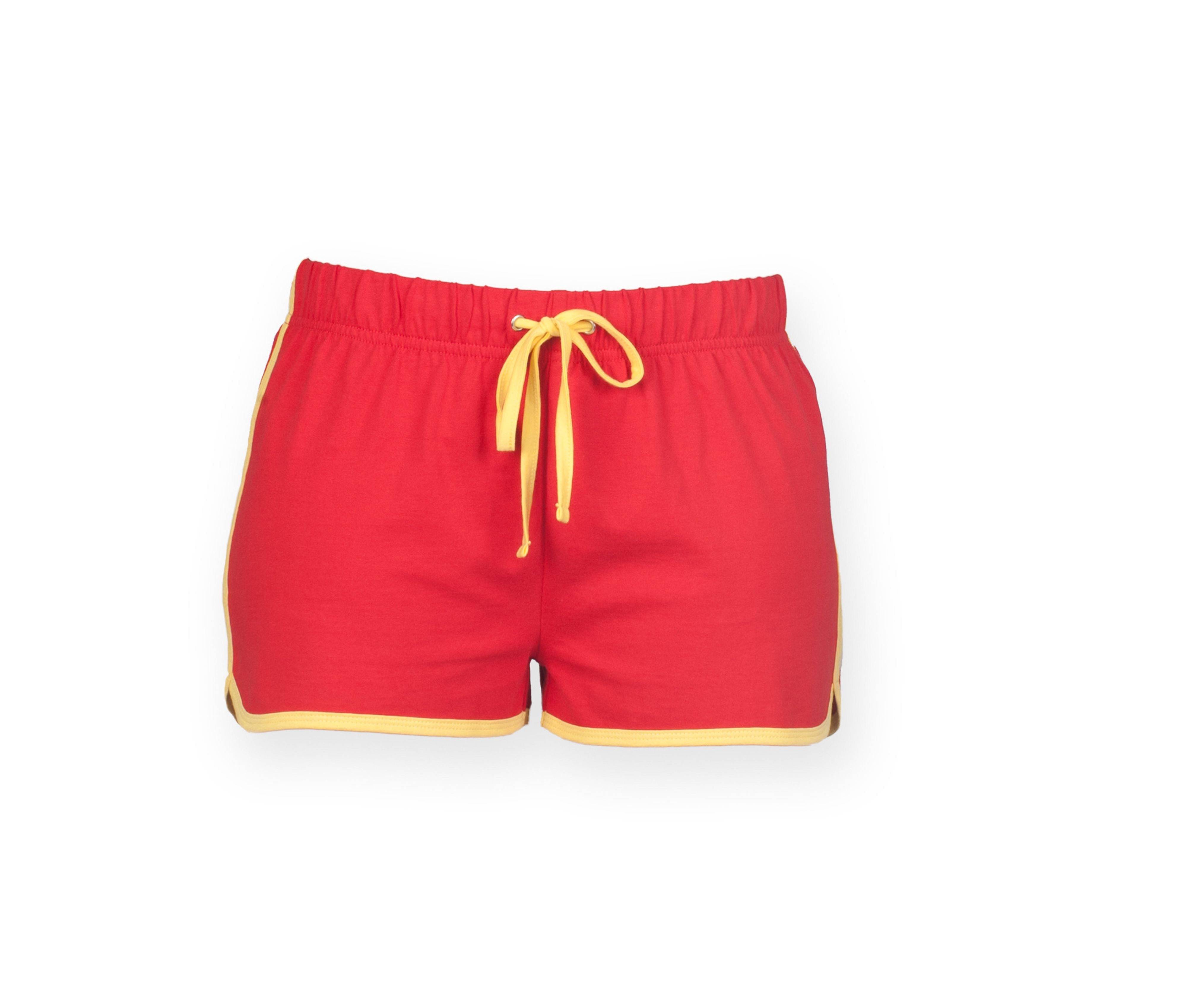 Short Rétro Femme - Red/yellow