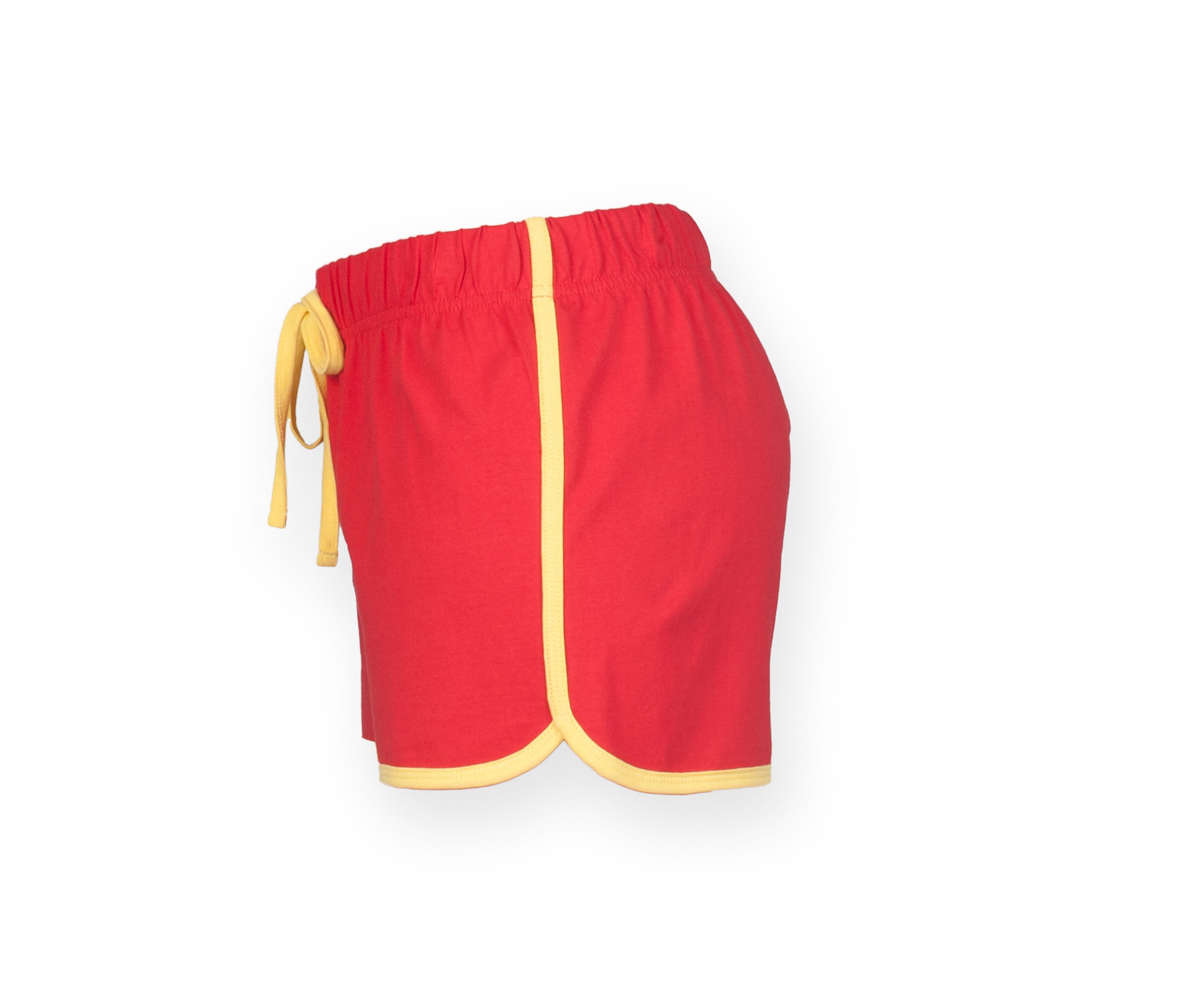 Short Rétro Femme - Red/yellow