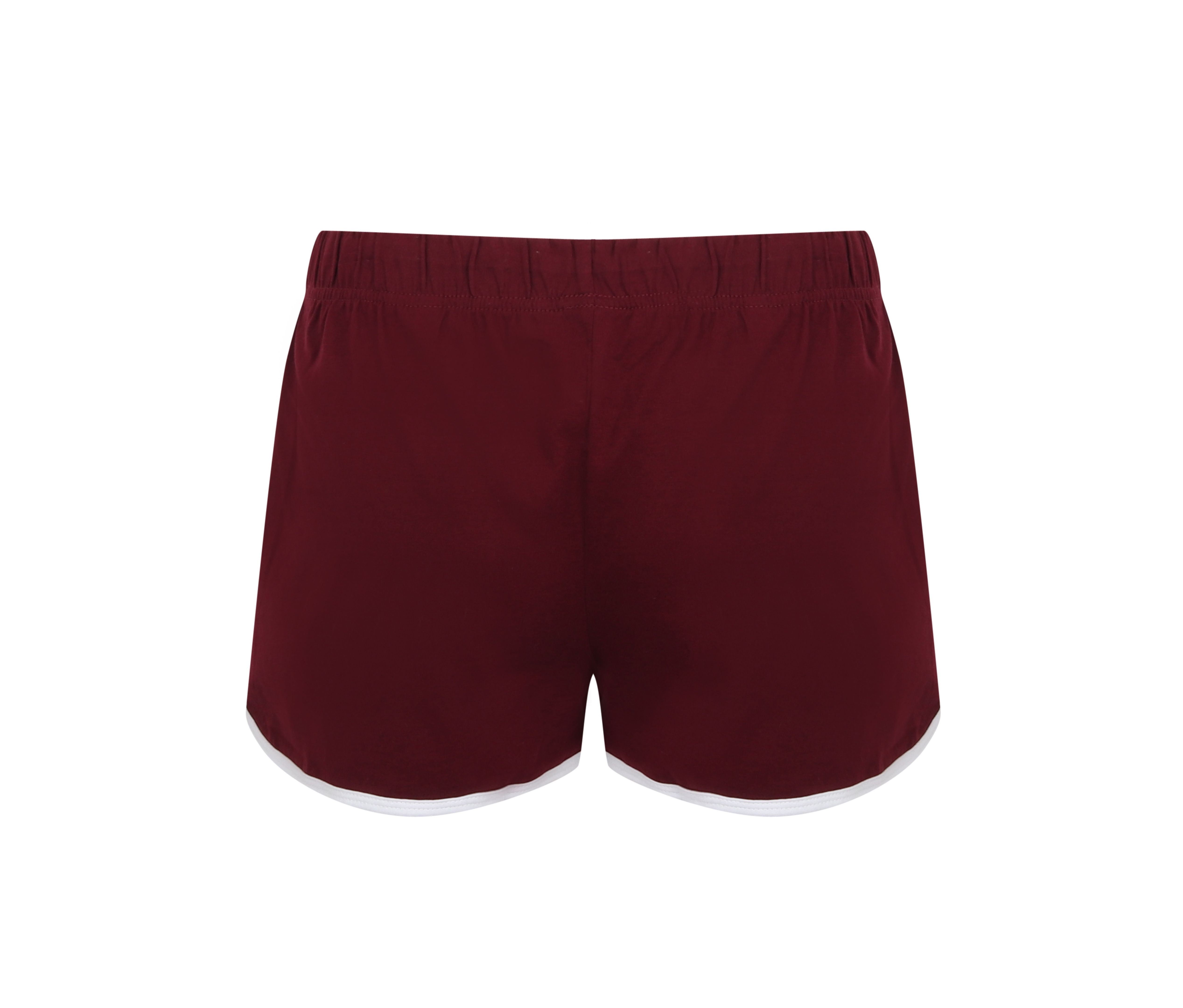 Short Rétro Femme - Burgundy/white