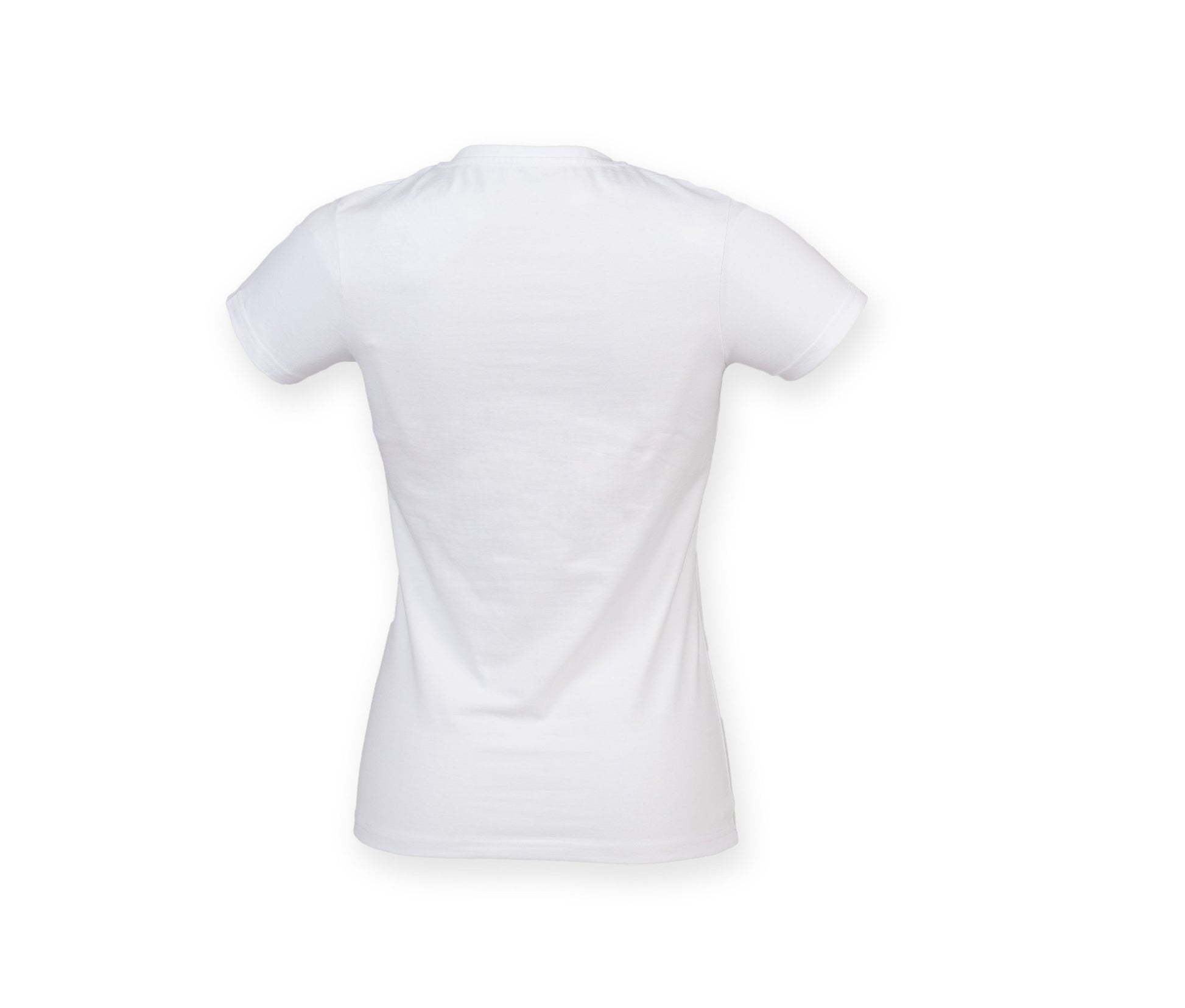 Tee-Shirt Stretch Col V Femme - White