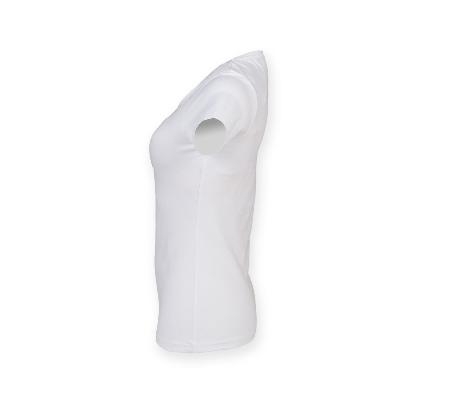 Tee-Shirt Stretch Col V Femme - White