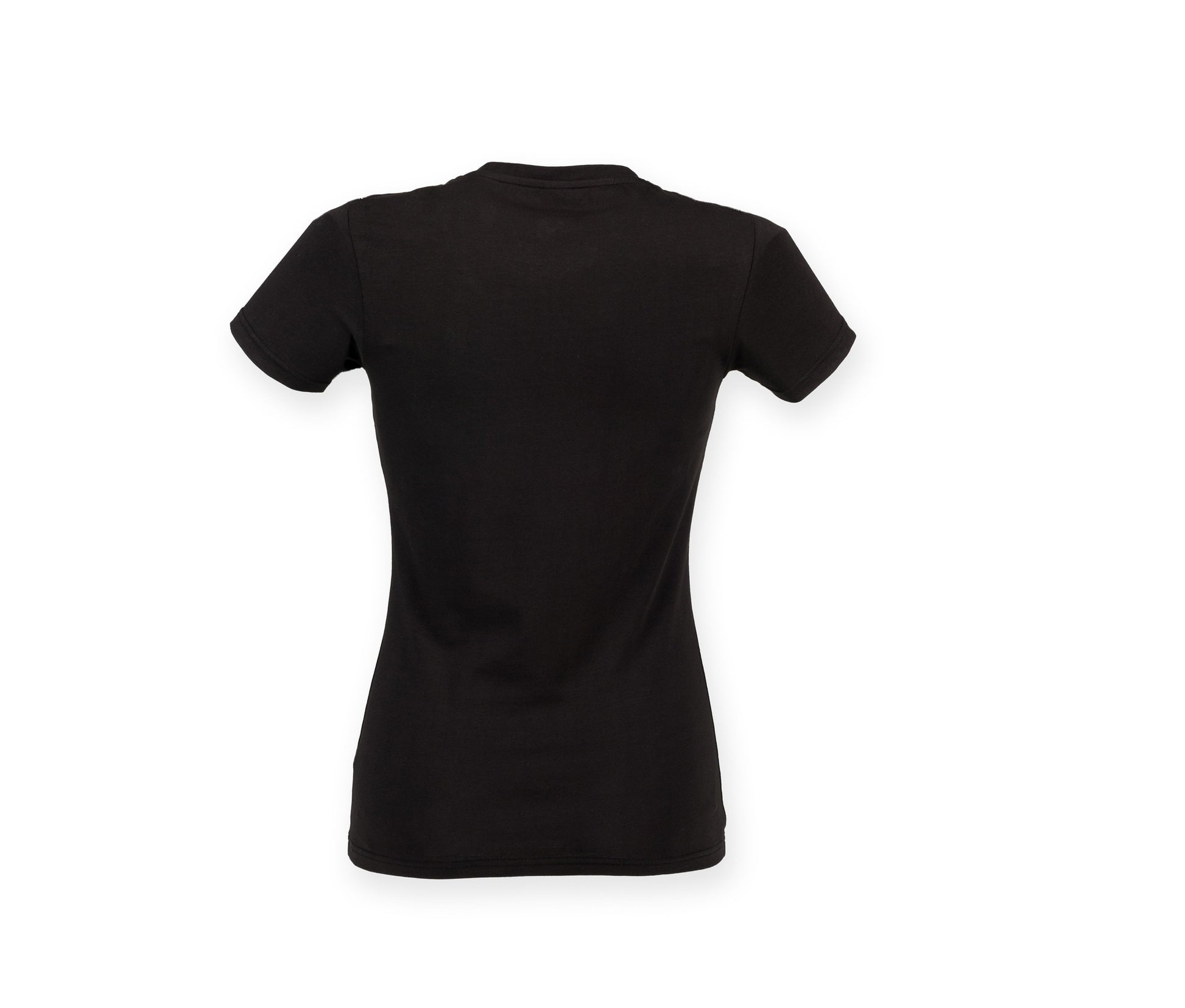 Tee-Shirt Stretch Col V Femme - Black