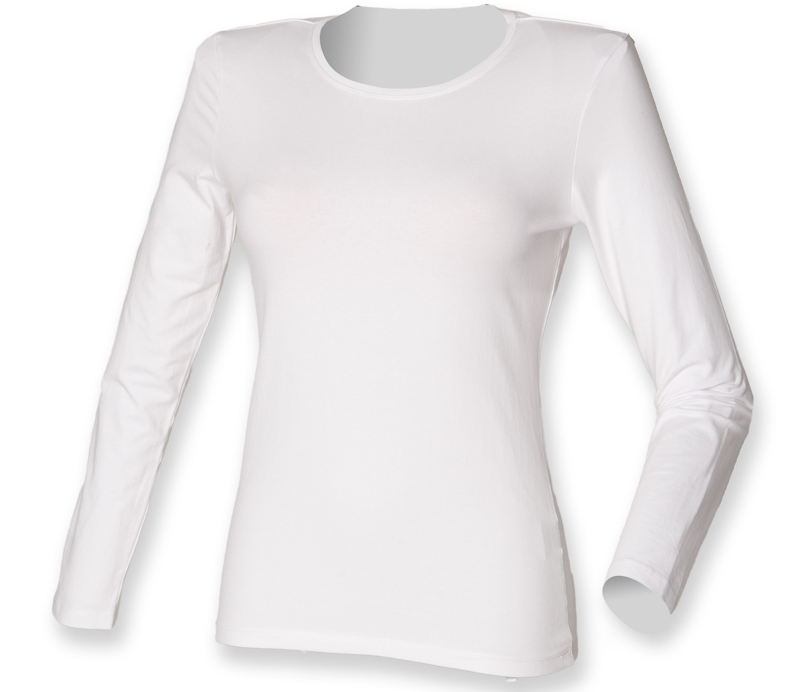 Tee-Shirt Stretch Femme Manches Longues - White