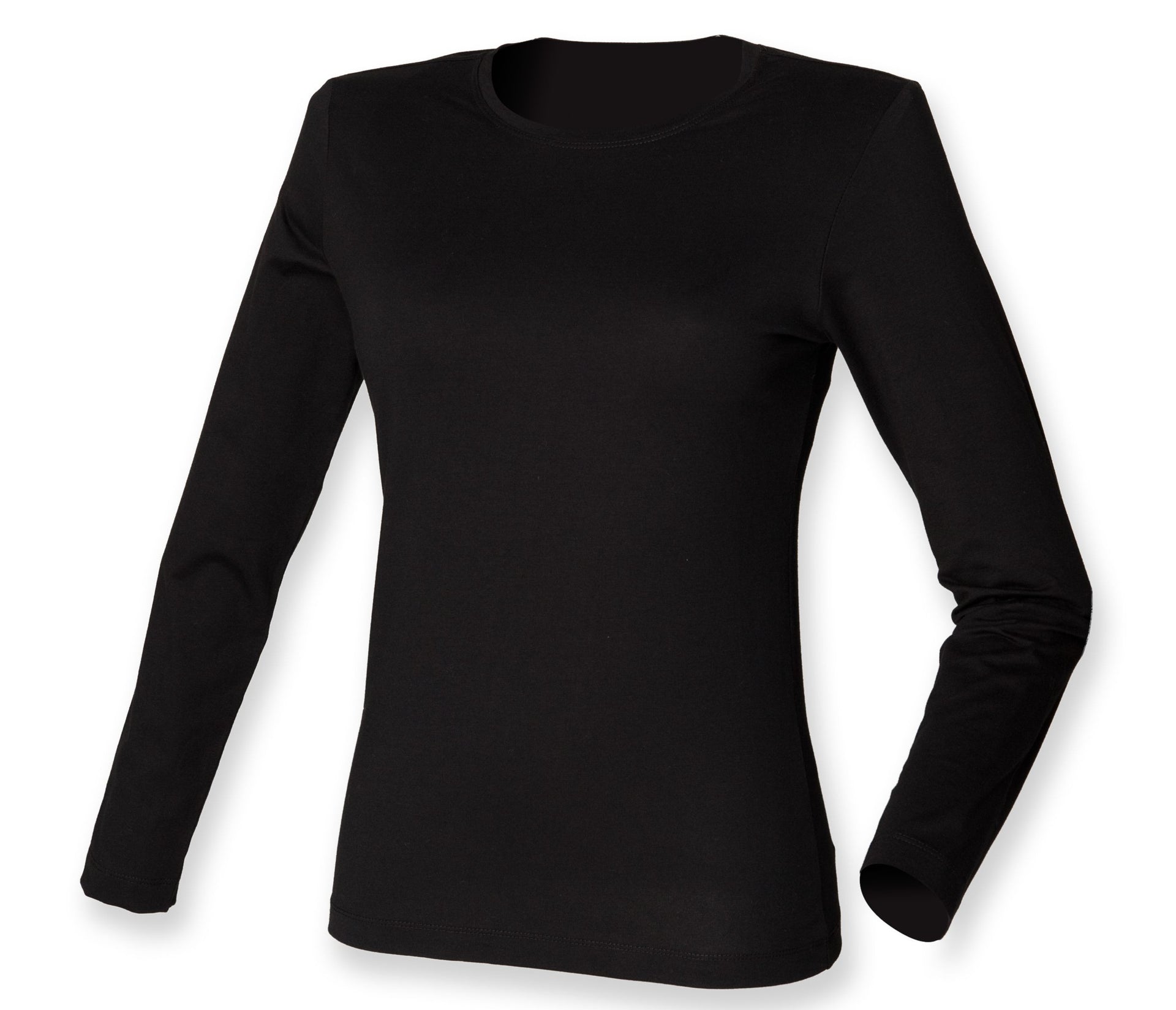 Tee-Shirt Stretch Femme Manches Longues - Black