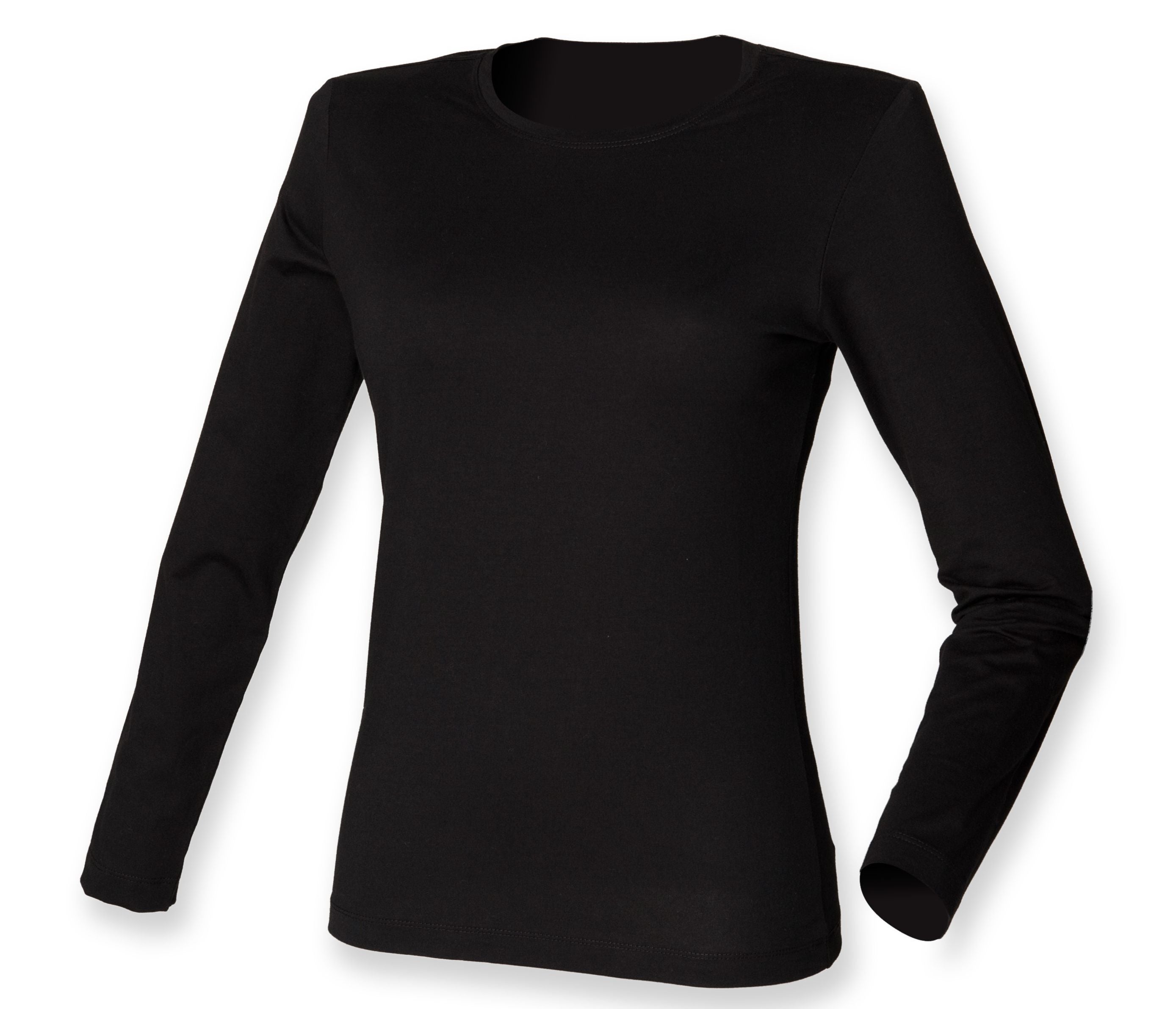 Tee-Shirt Stretch Femme Manches Longues - Black